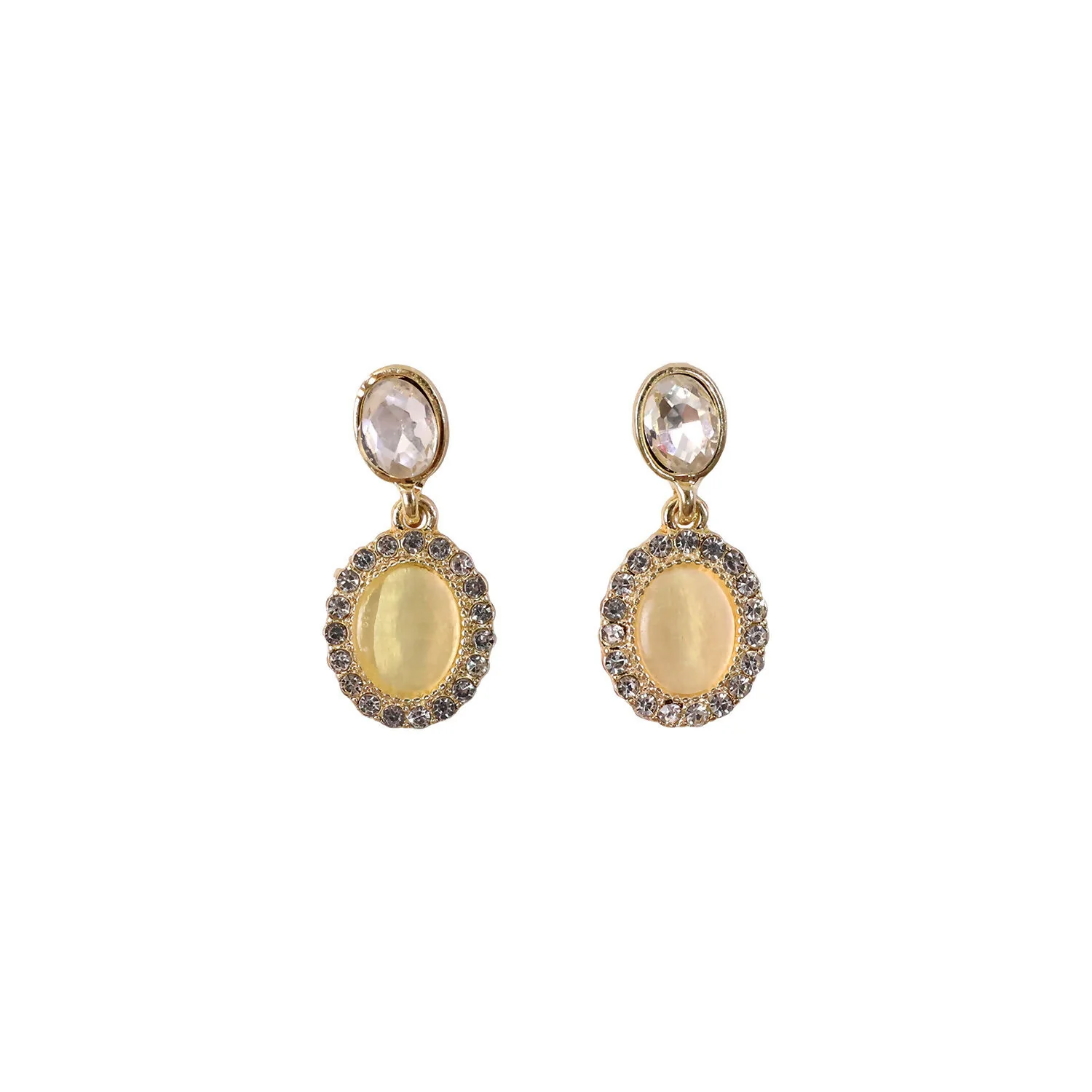 Elegant Oval Crystal Drop Earrings for Women and Girls Party Wear - Image 5