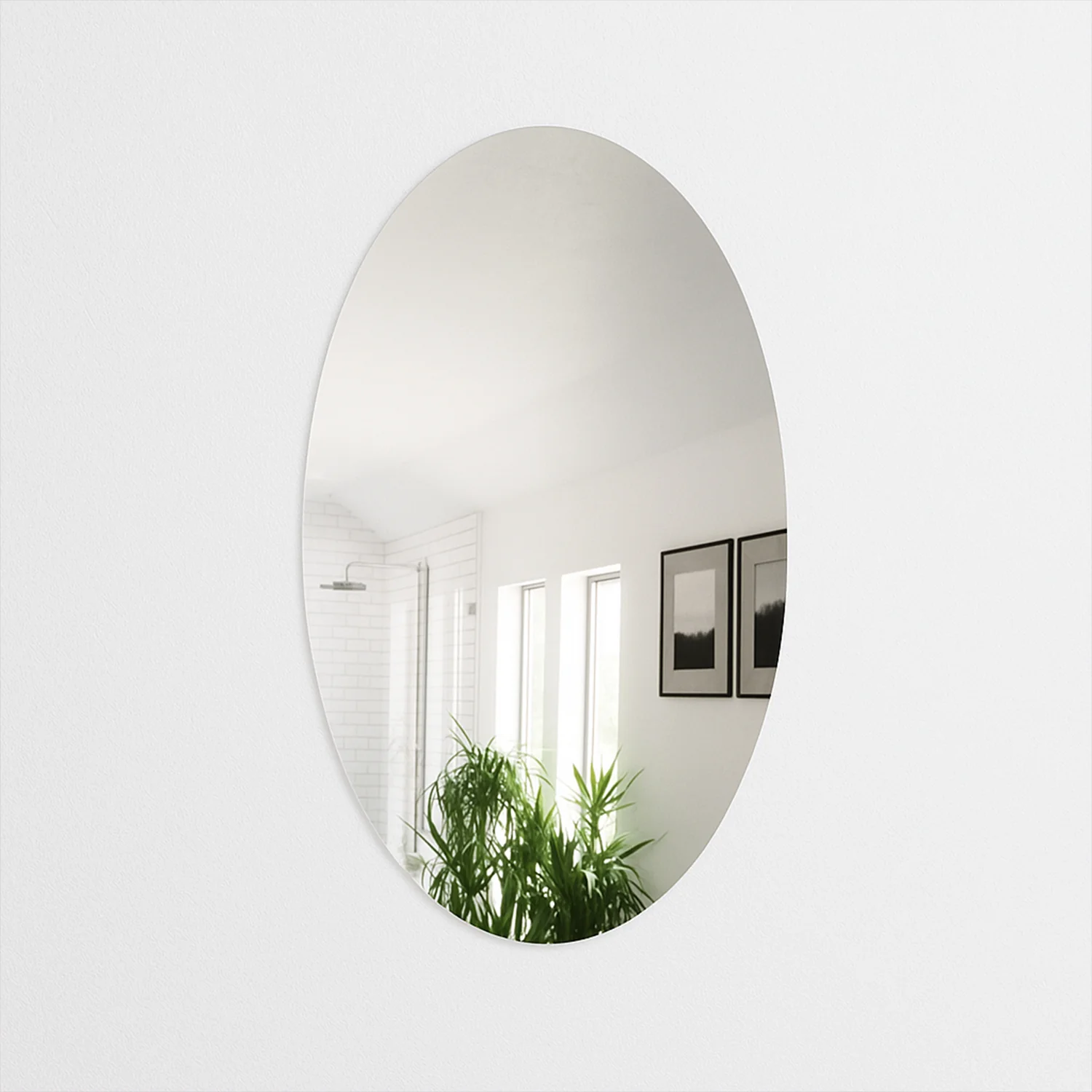 Elegant Oval Frameless Wall Mirror for Home & Office Decor (6 Pc) - Image 6