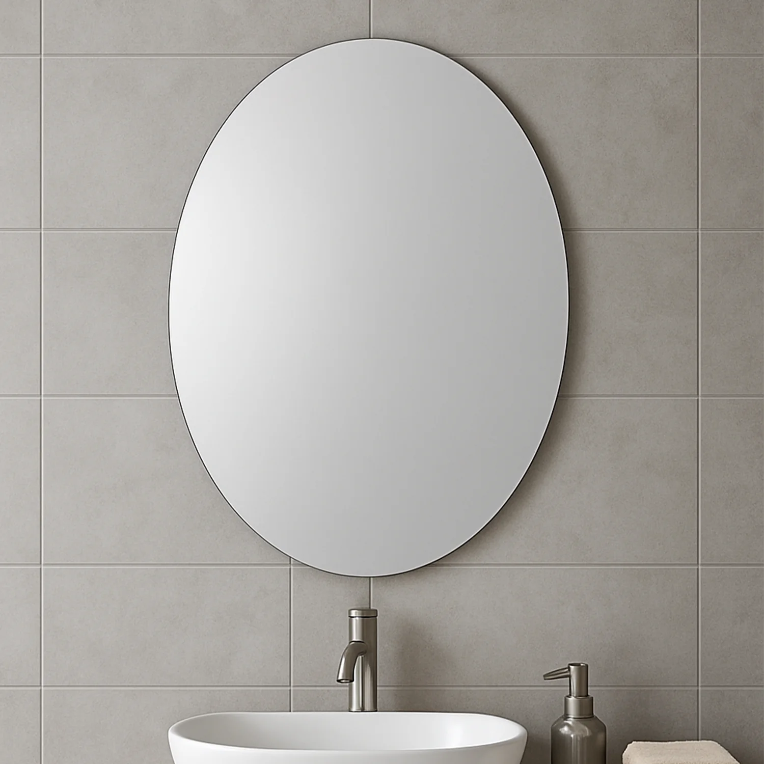 Elegant Oval Frameless Wall Mirror for Home & Office Decor (6 Pc) - Image 7