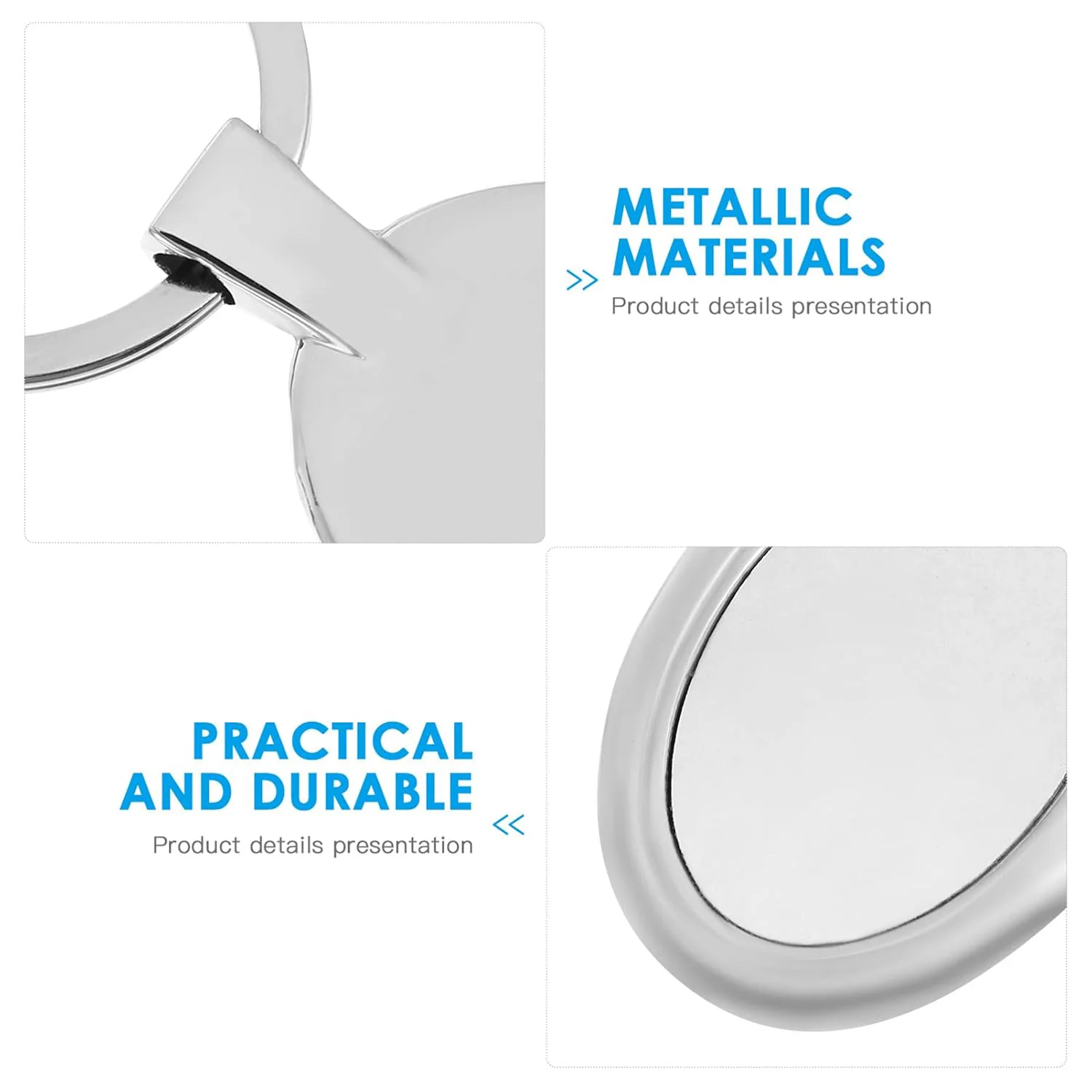 Elegant Oval Shape Metal Keychain for Personal Use - Image 4