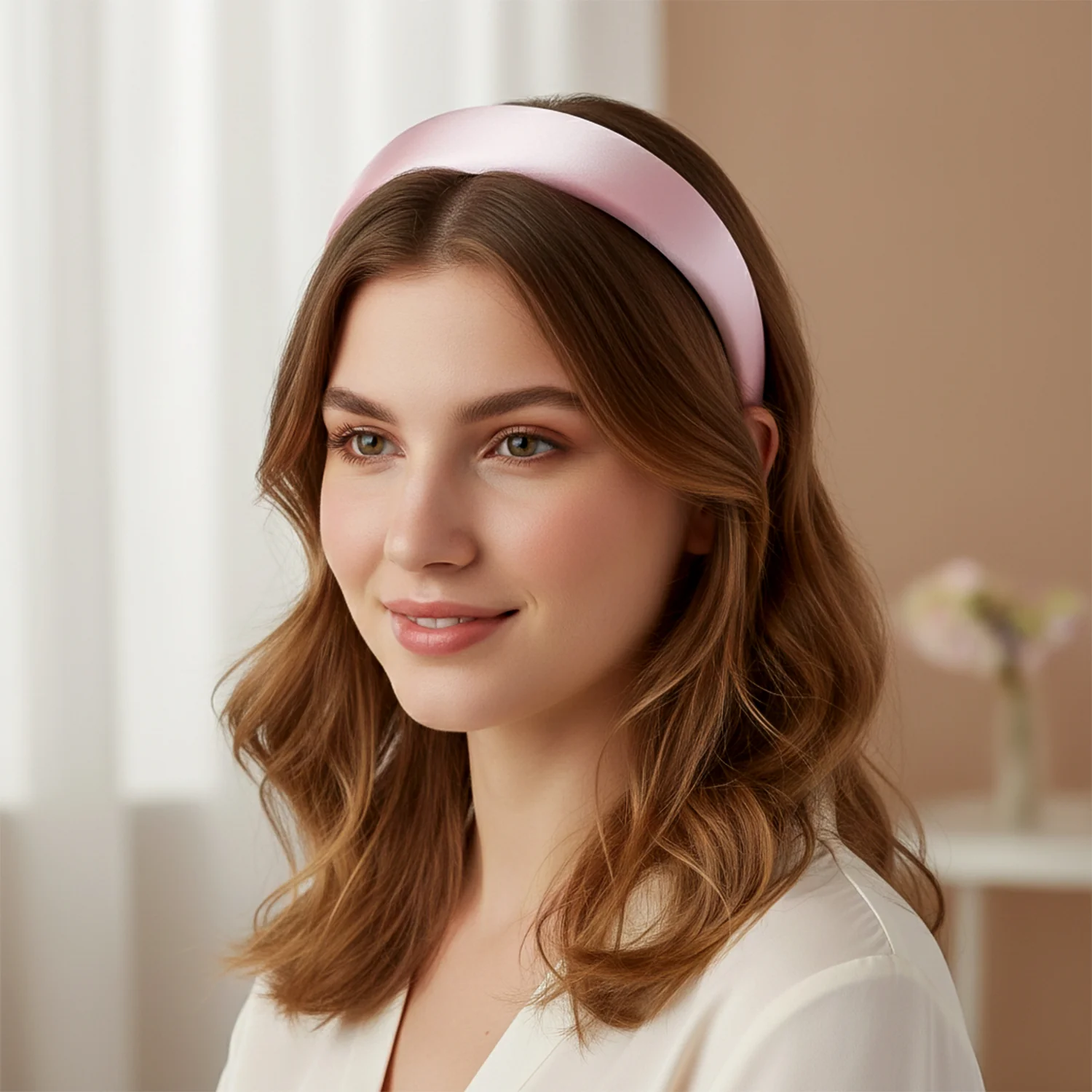 Elegant Padded Satin Finish Hairband (1 Pc) - Image 4