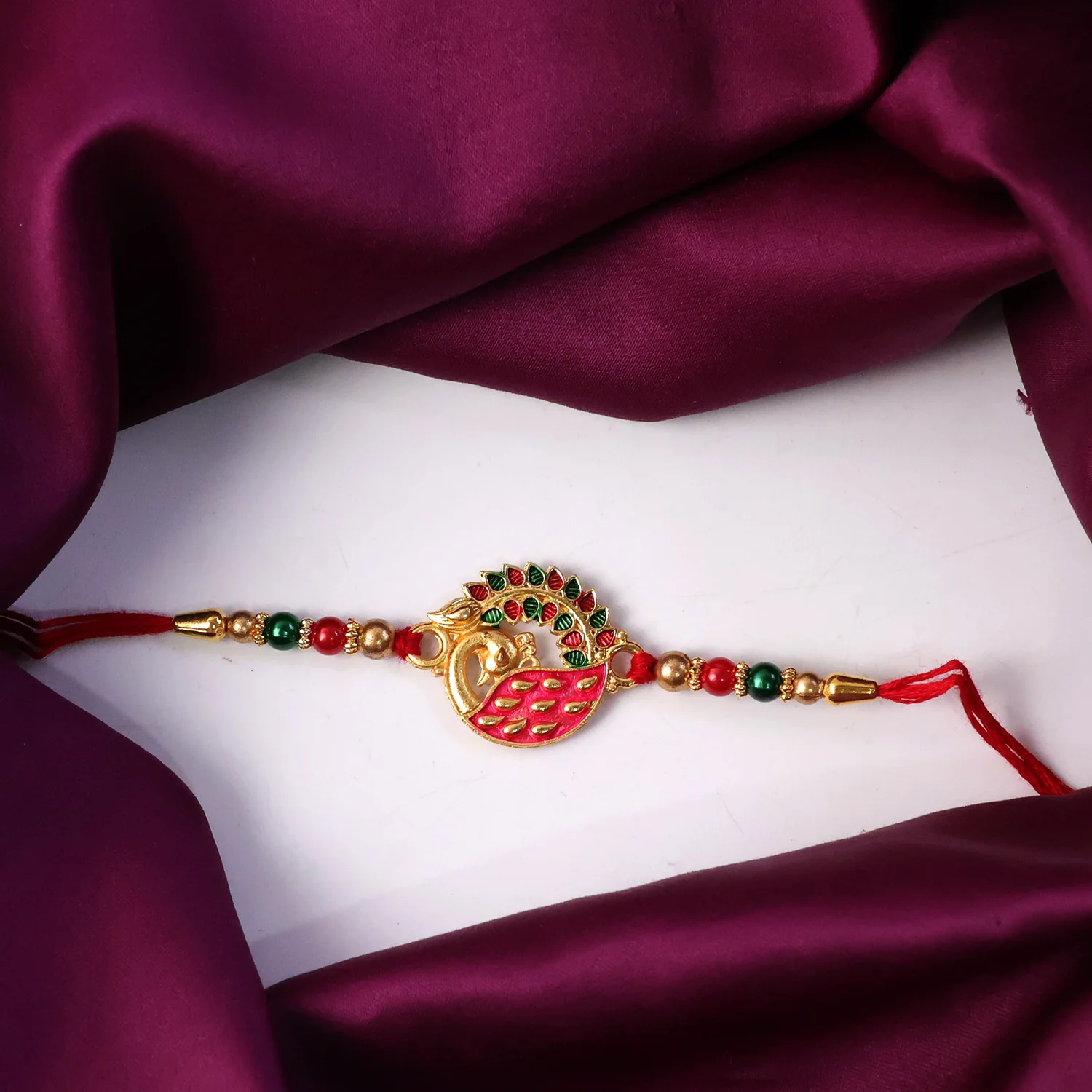 Elegant Peacock Design Rakhi (1 Pc) - Image 5