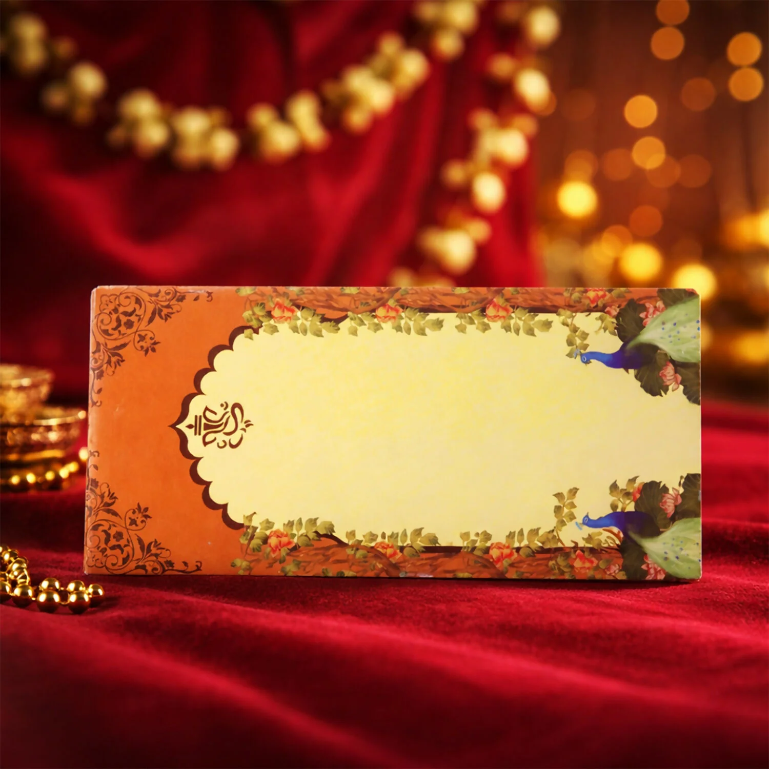 Elegant Peacock Floral Wedding Shagun Money Envelope Pack of 10 Pieces - Image 5