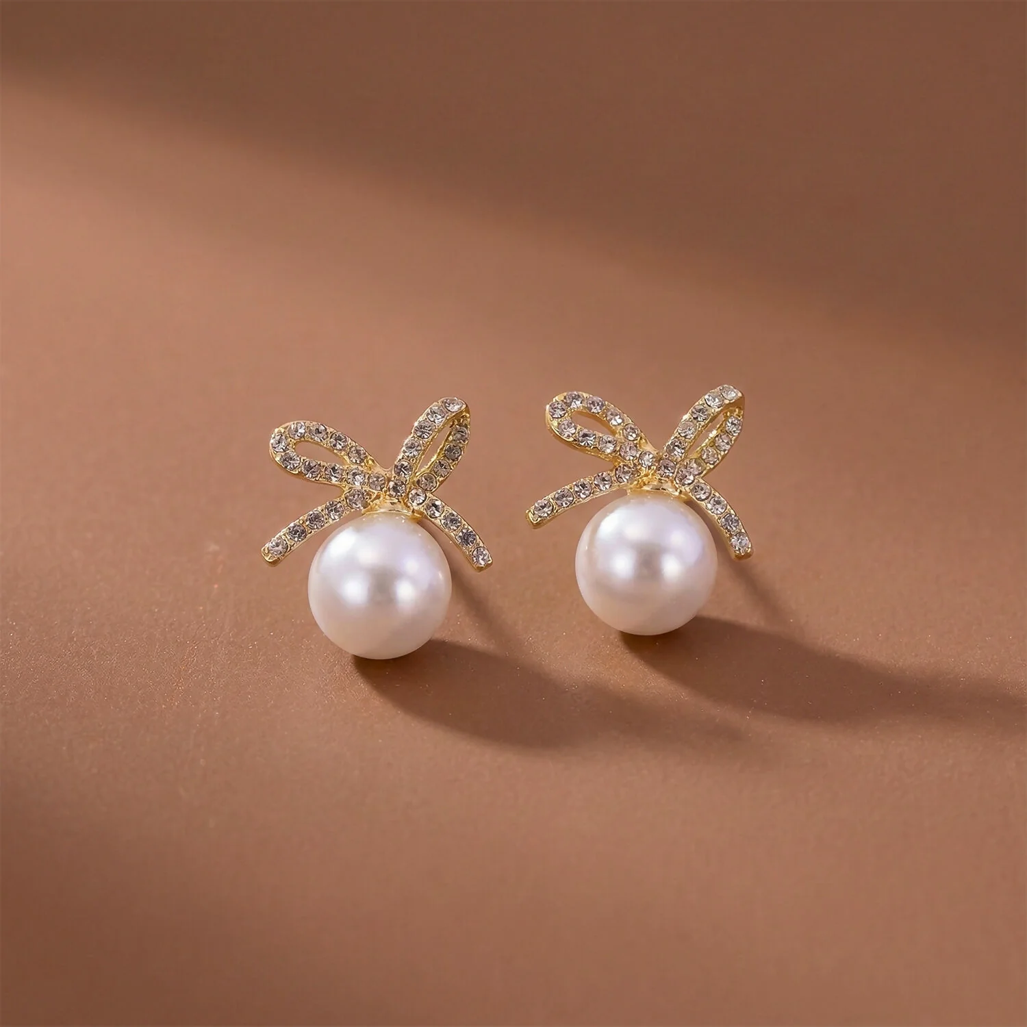 Elegant Pearl Bow Stud Earrings for Women And Girls - Image 3