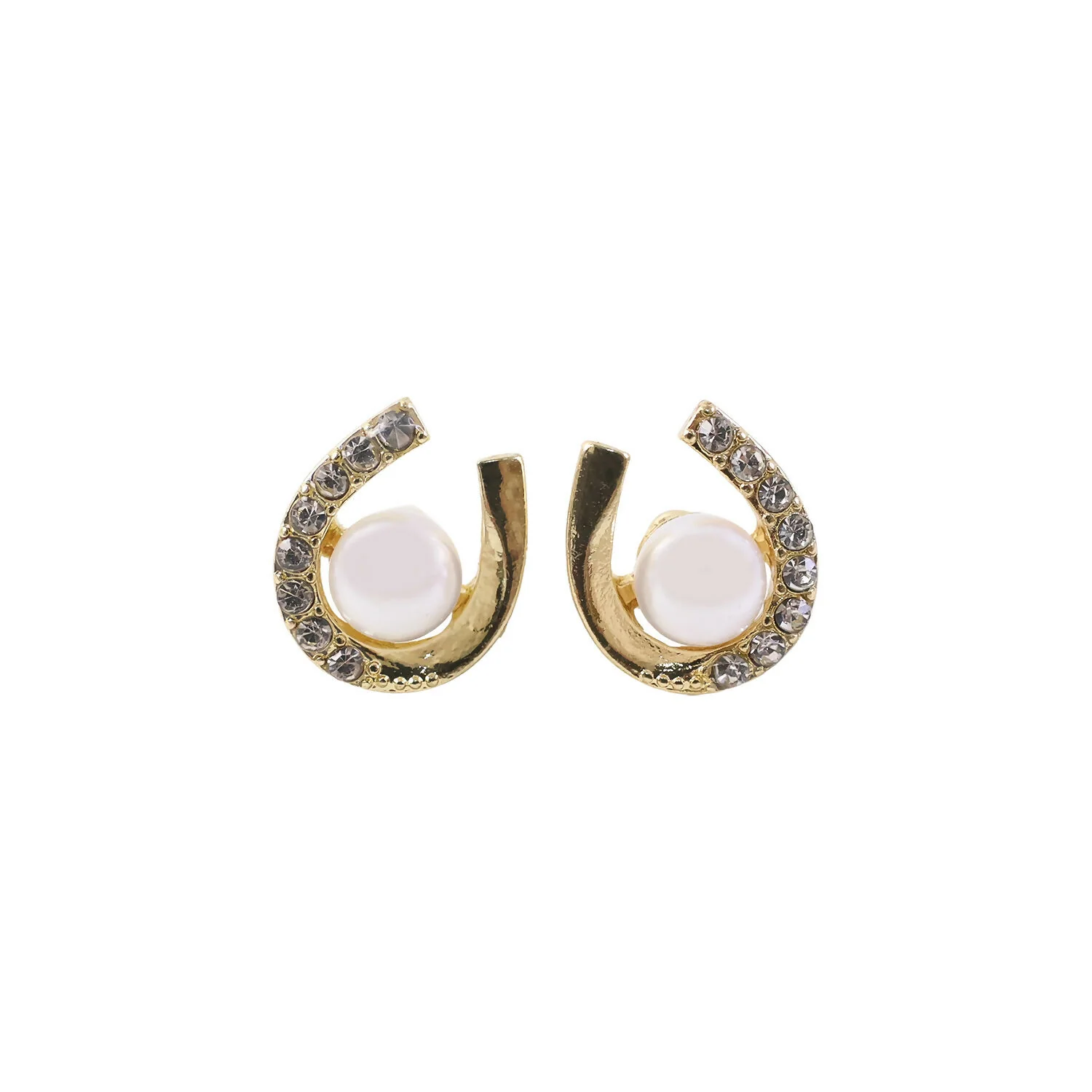 Elegant Pearl & Crystal U-Shape Stud Earrings for Women | Korean Style Fashion Jewelry - Image 5