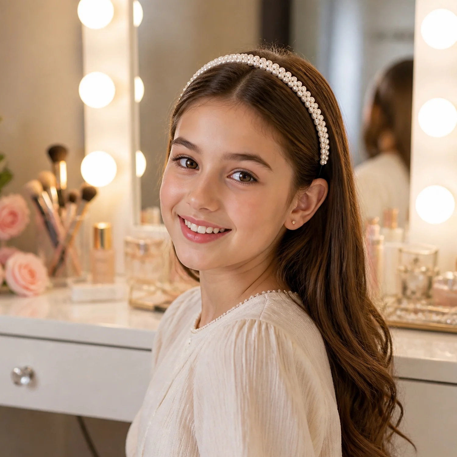 Slim Pearl Hairband Elegant Designer Headband for Women (1 Pc) - Image 4