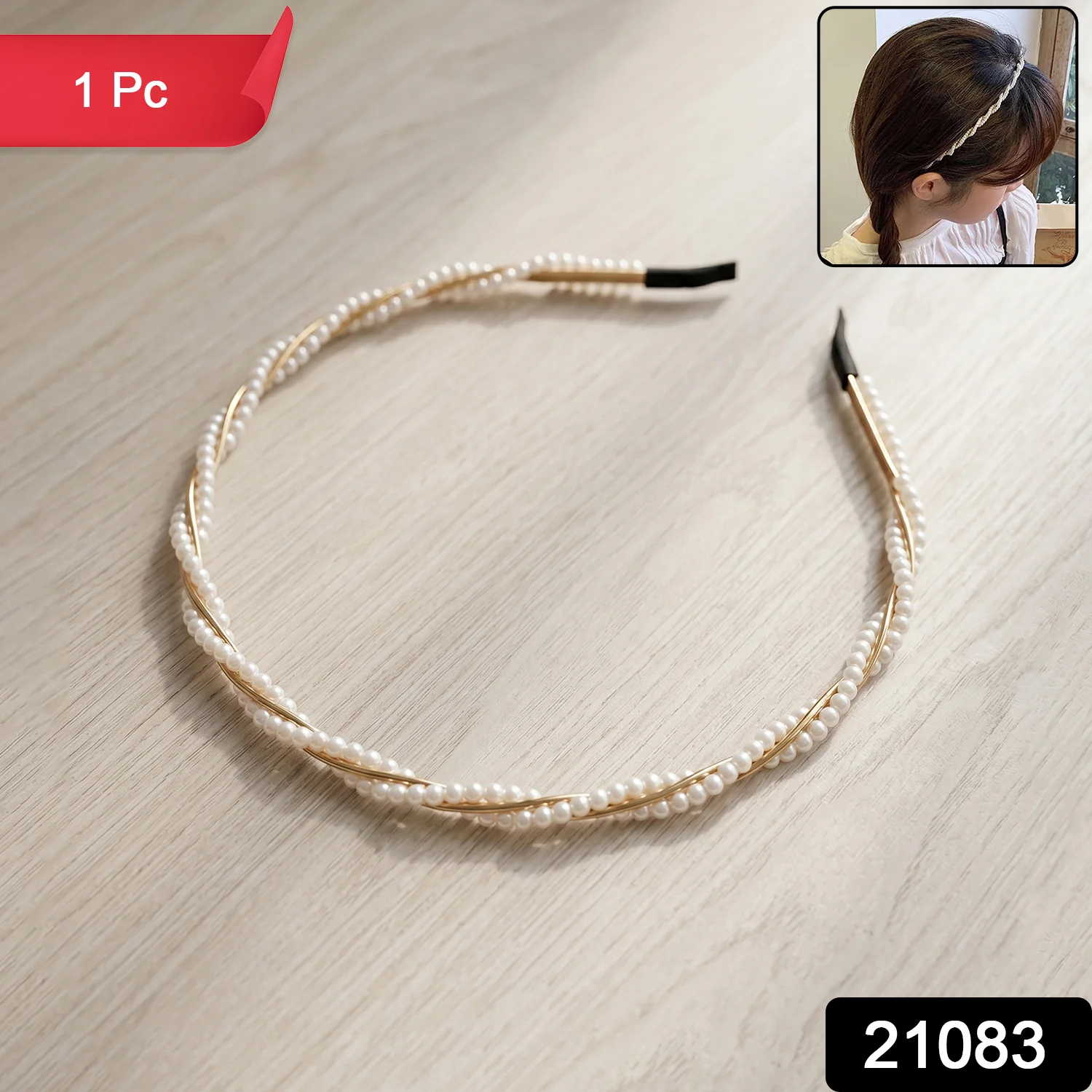 Elegant Pearl Design Hairband (1 Pc) - Image 2