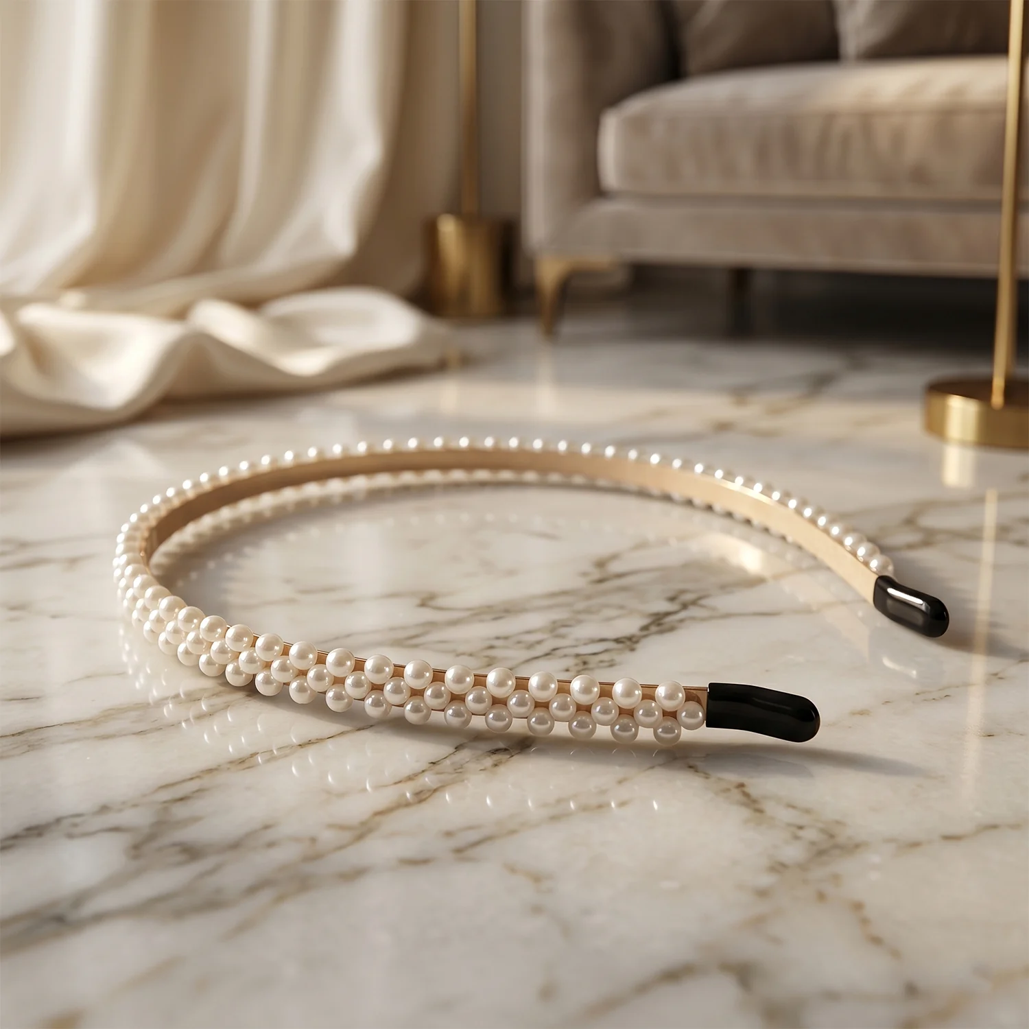 Premium Styling Pearl Embellished Stylish Hairband (1 Pc) - Image 8