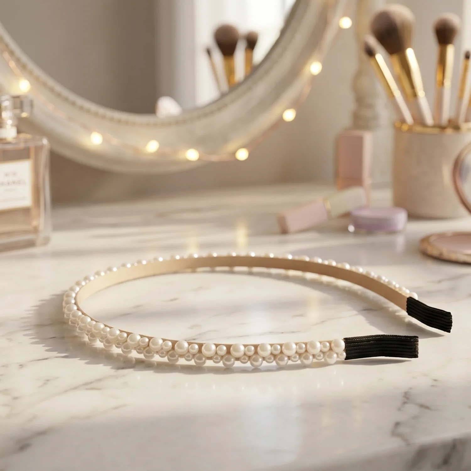 Double Layer Pearl Hairband Stylish Headband for Girls (1 Pc) - Image 4