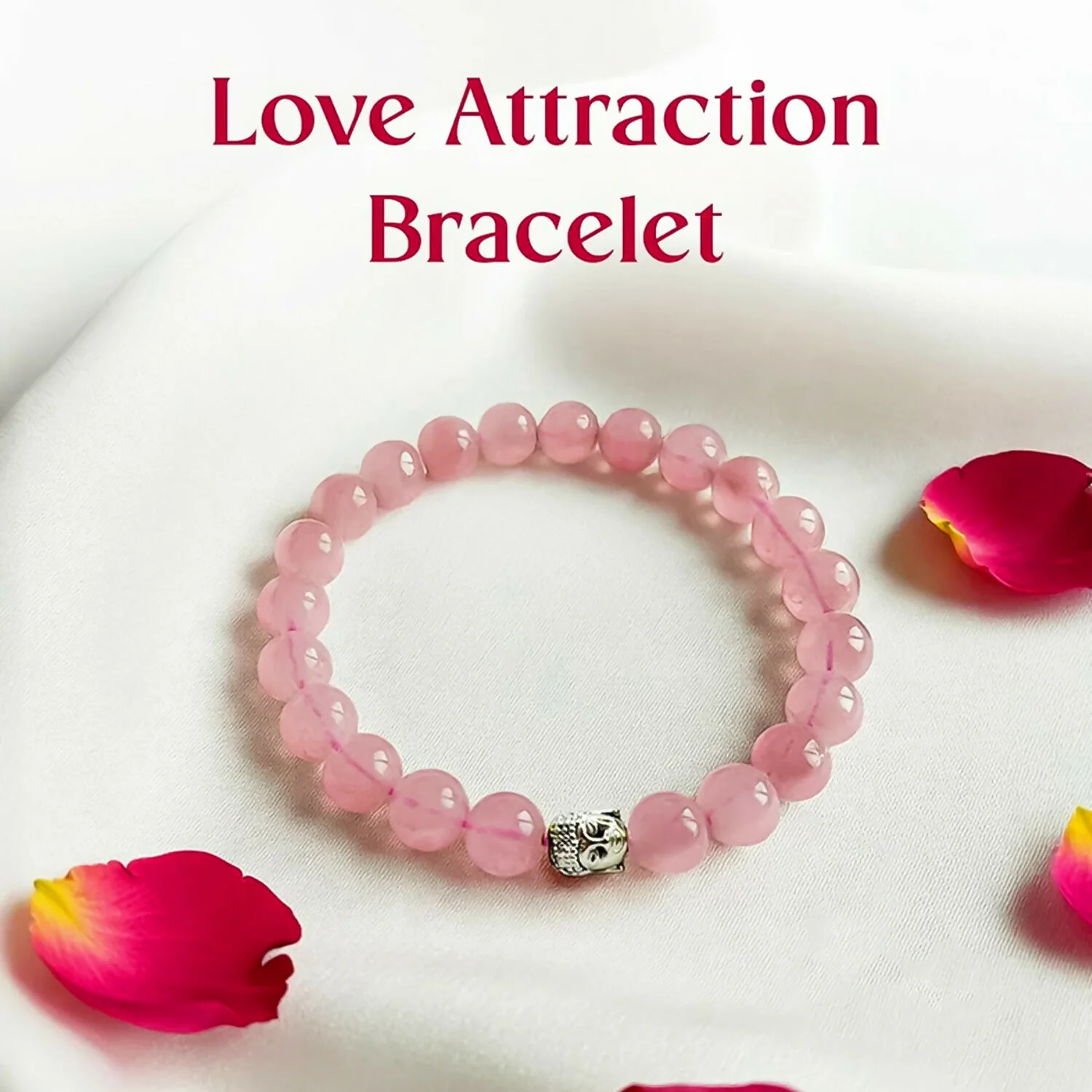 Elegant Pink Beaded Bracelet in Transparent Display Case - Image 2