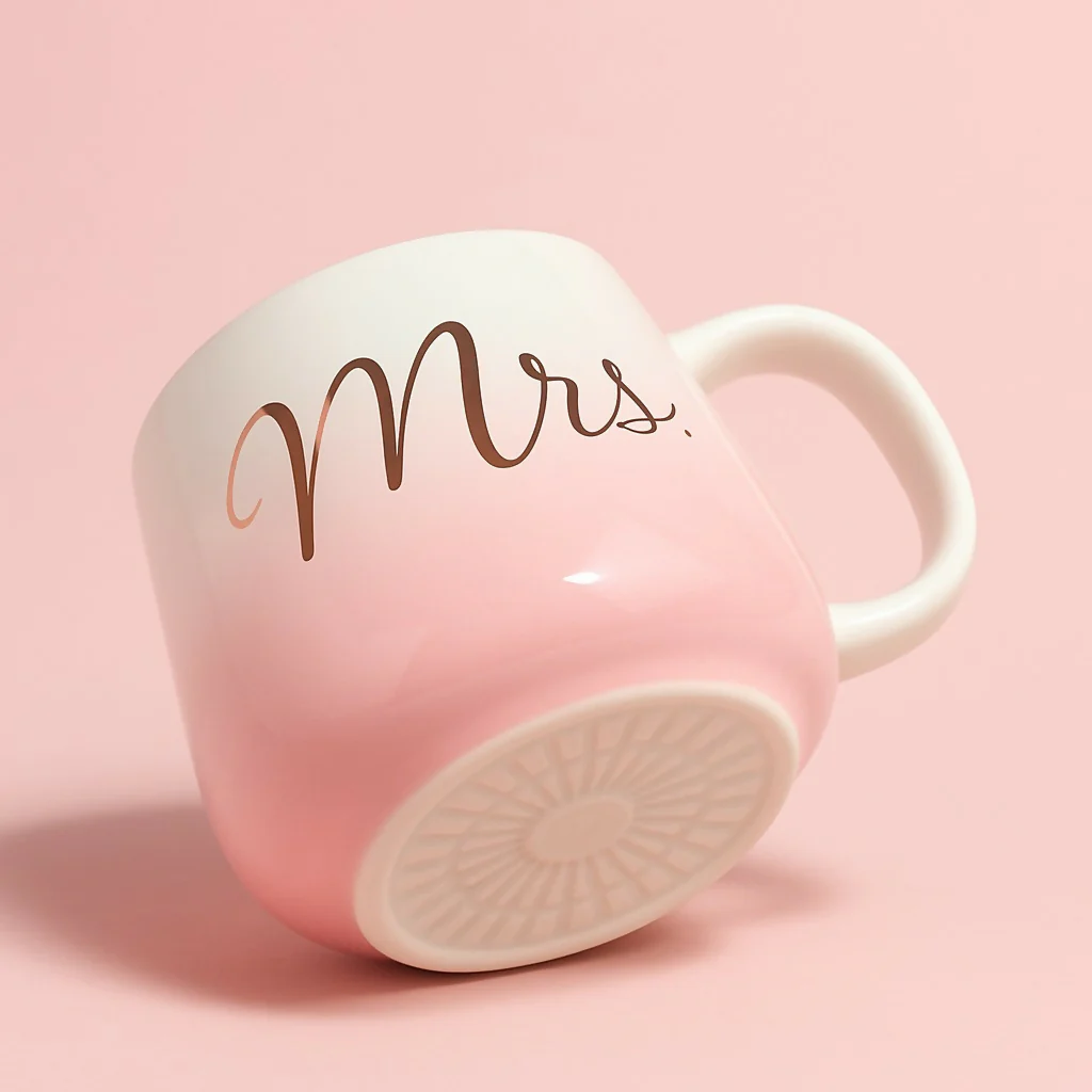 Pink Ceramic 'Mrs.' Mug for Women – Cute Gift for Newlyweds - Image 2