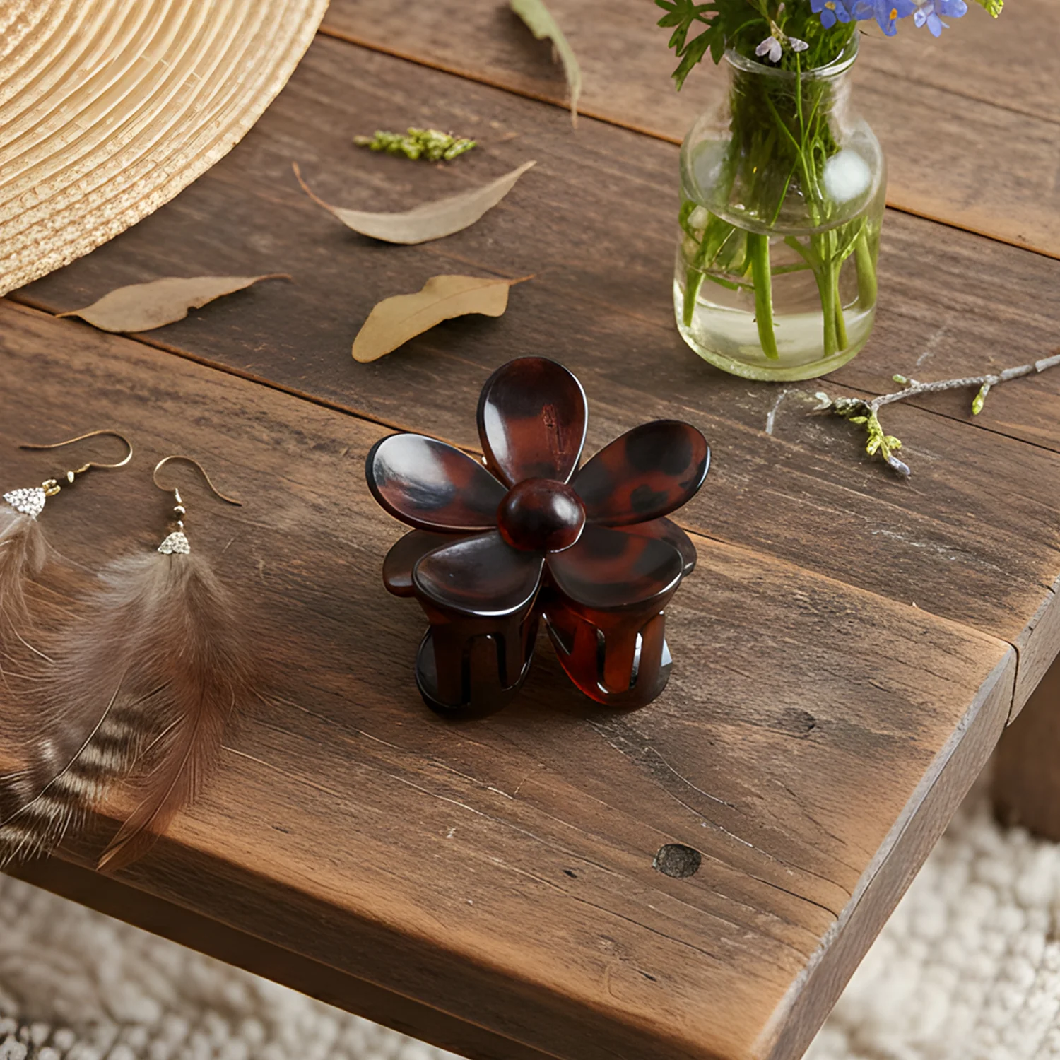 Elegant Plastic Flower Hair Clip (1 Pc / Mix Color) - Image 4