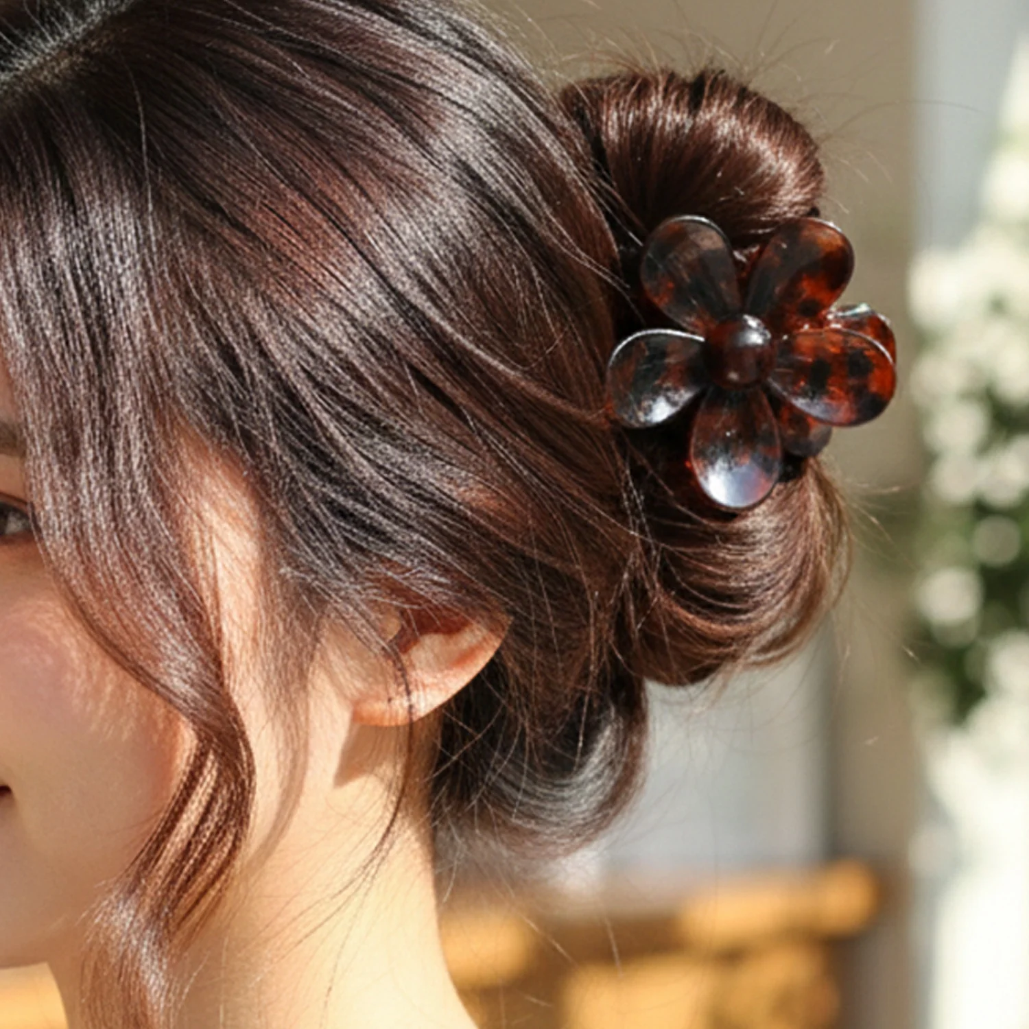 Elegant Plastic Flower Hair Clip (1 Pc / Mix Color) - Image 5