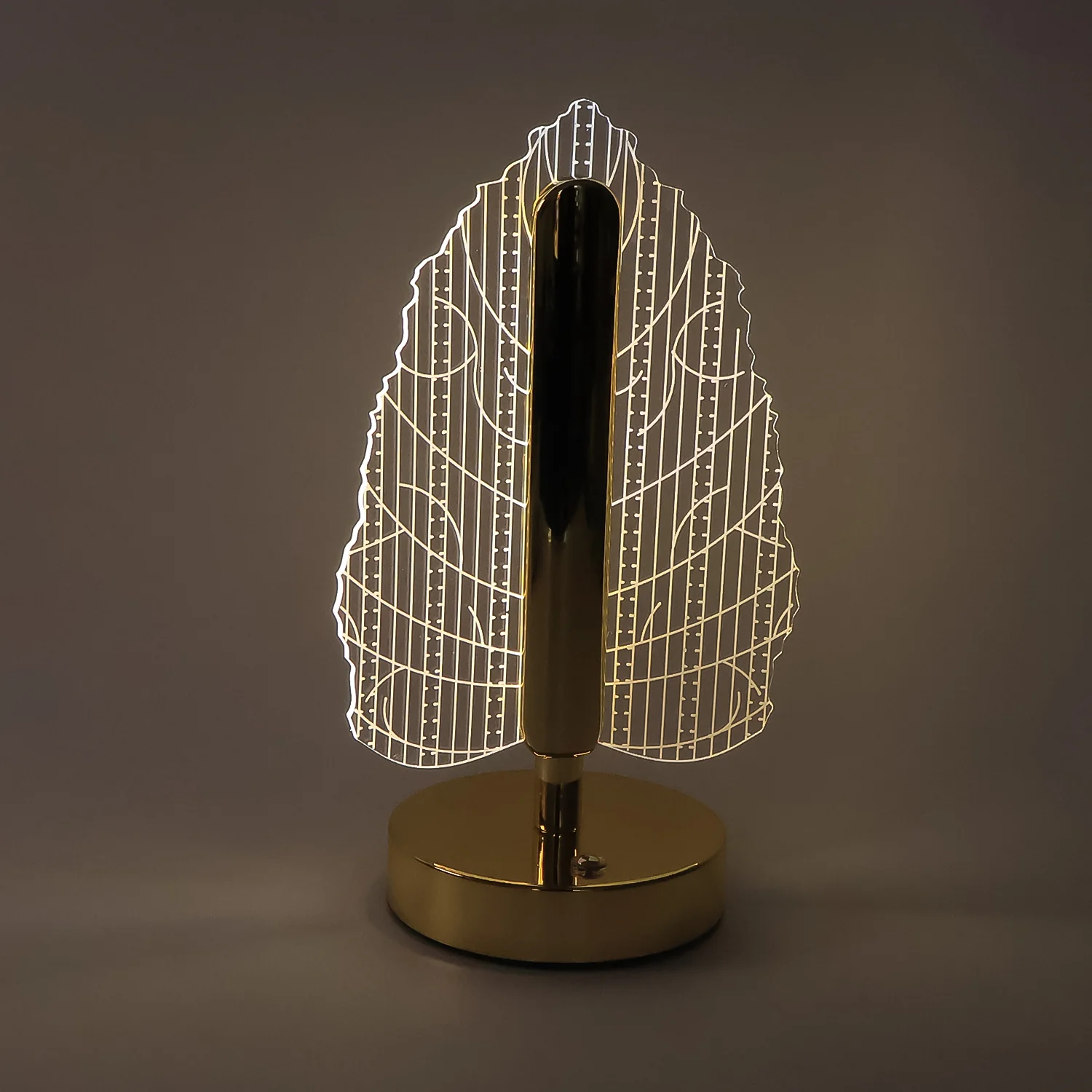 Elegant Plastic LED Table Lamp with Leaf Design Shade (1 Pc) - Image 4