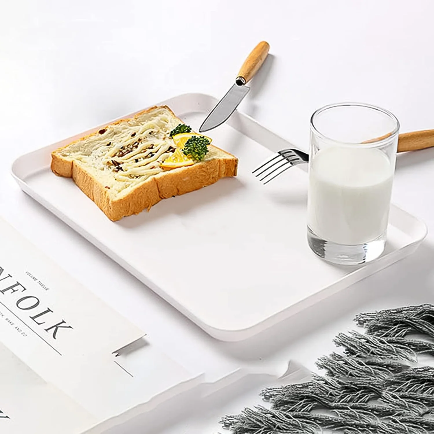 Elegant Printed Plastic Serving Tray with Motivational Quote - Image 4