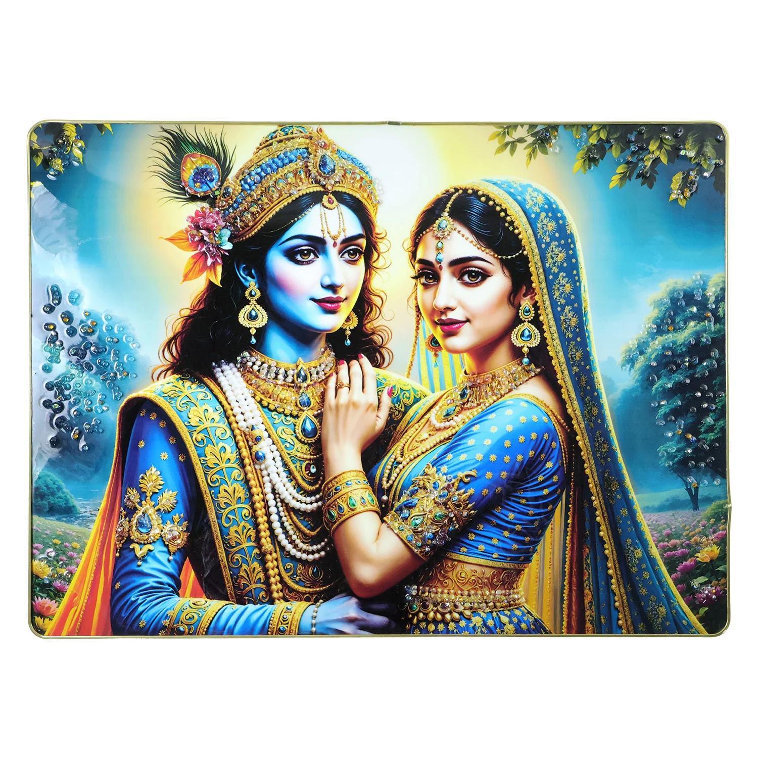 Elegant Radha Krishna Artistic Wall Frame (1 Pc, 60x45 Cm) - Image 4
