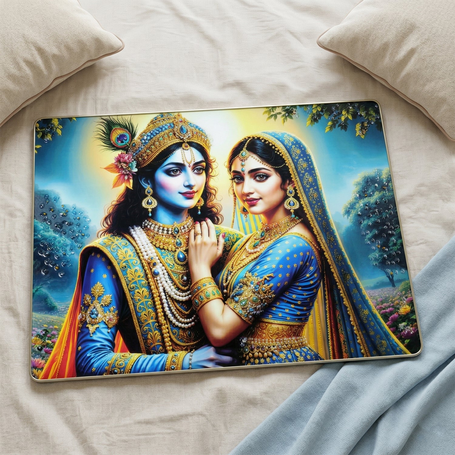 Elegant Radha Krishna Artistic Wall Frame (1 Pc, 60x45 Cm) - Image 7