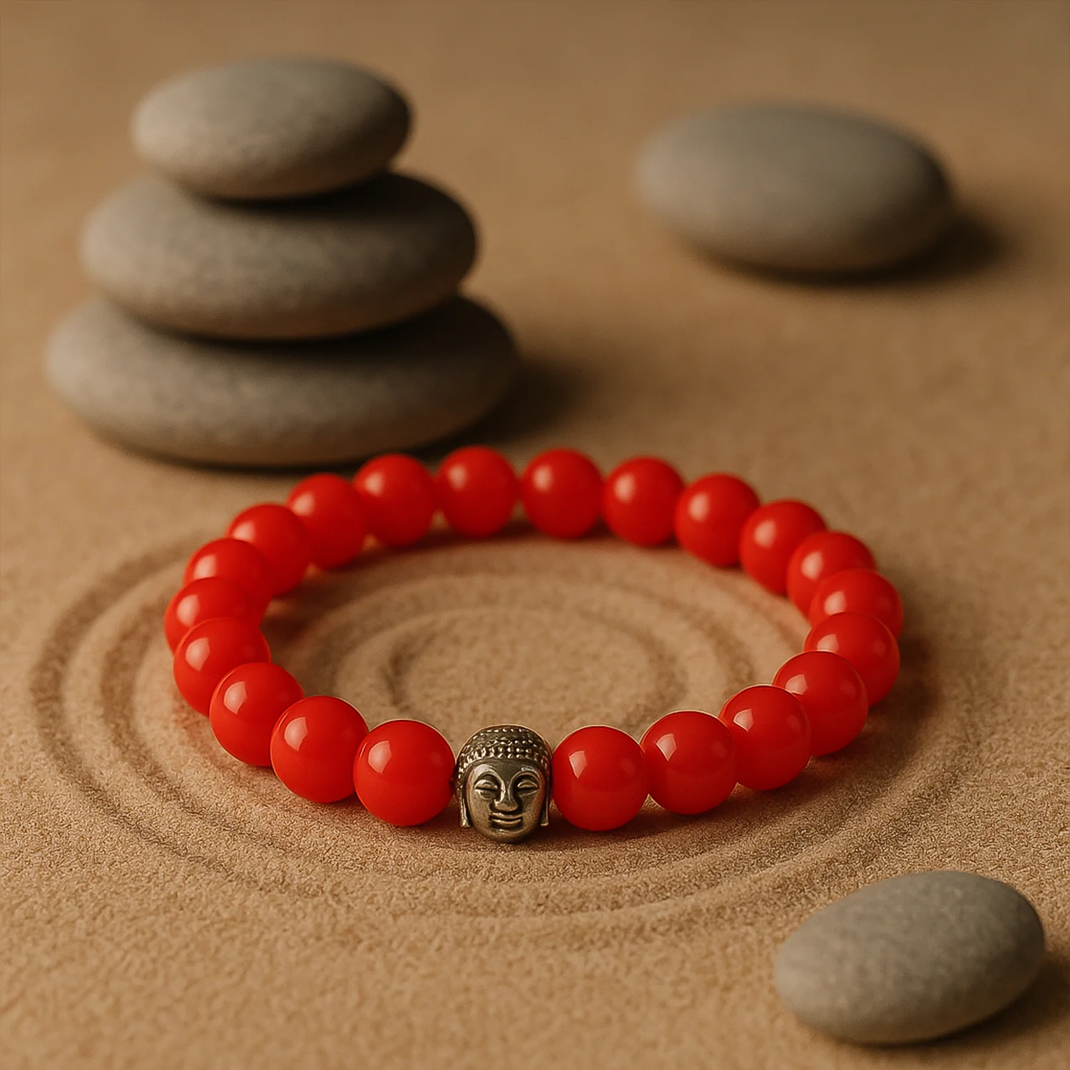 Elegant Red Buddha Charm Bracelet With Air-Tight Display Box - Image 2