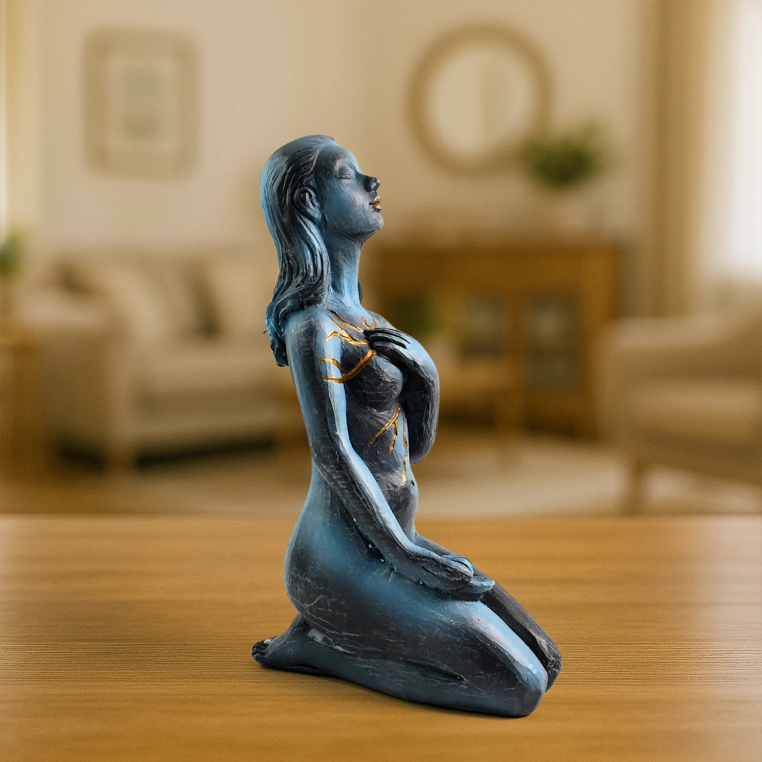 Elegant Resin Kneeling Woman Decorative Statue (1 Pc) - Image 6