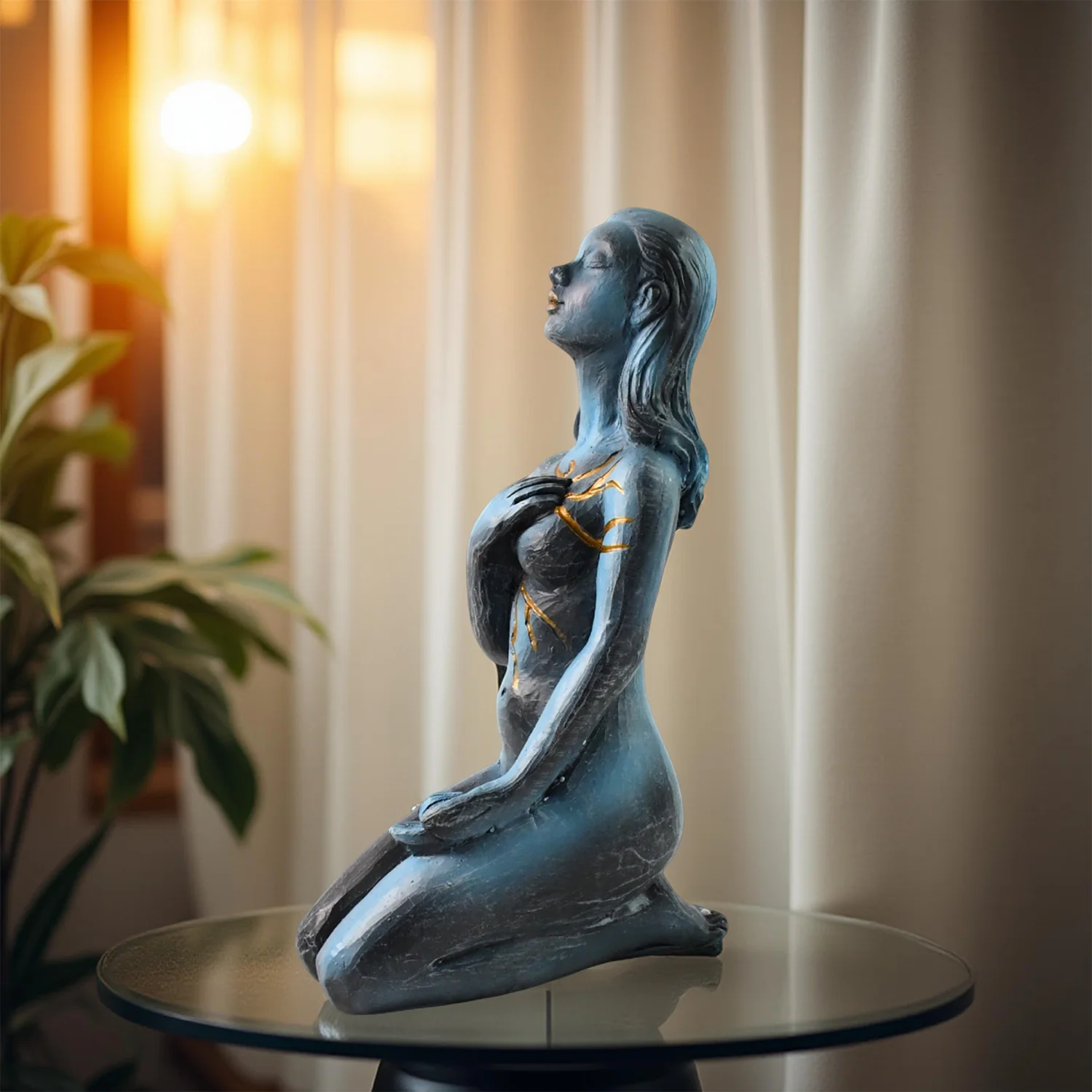 Elegant Resin Kneeling Woman Decorative Statue (1 Pc) - Image 7