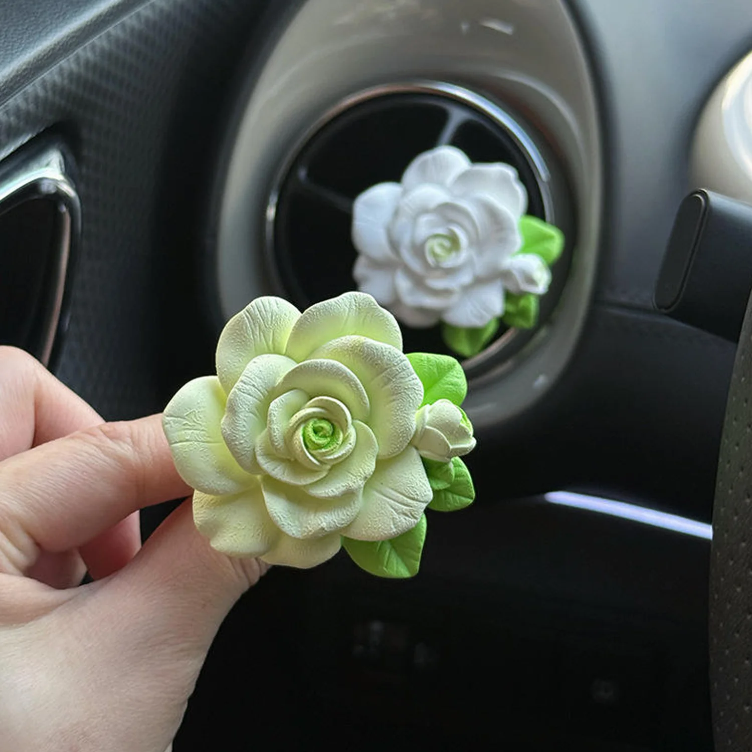 Rose Flower Car Air Freshener Clip for AC Vent with Perfume Bottle 10ML (1 Pc) - Image 3