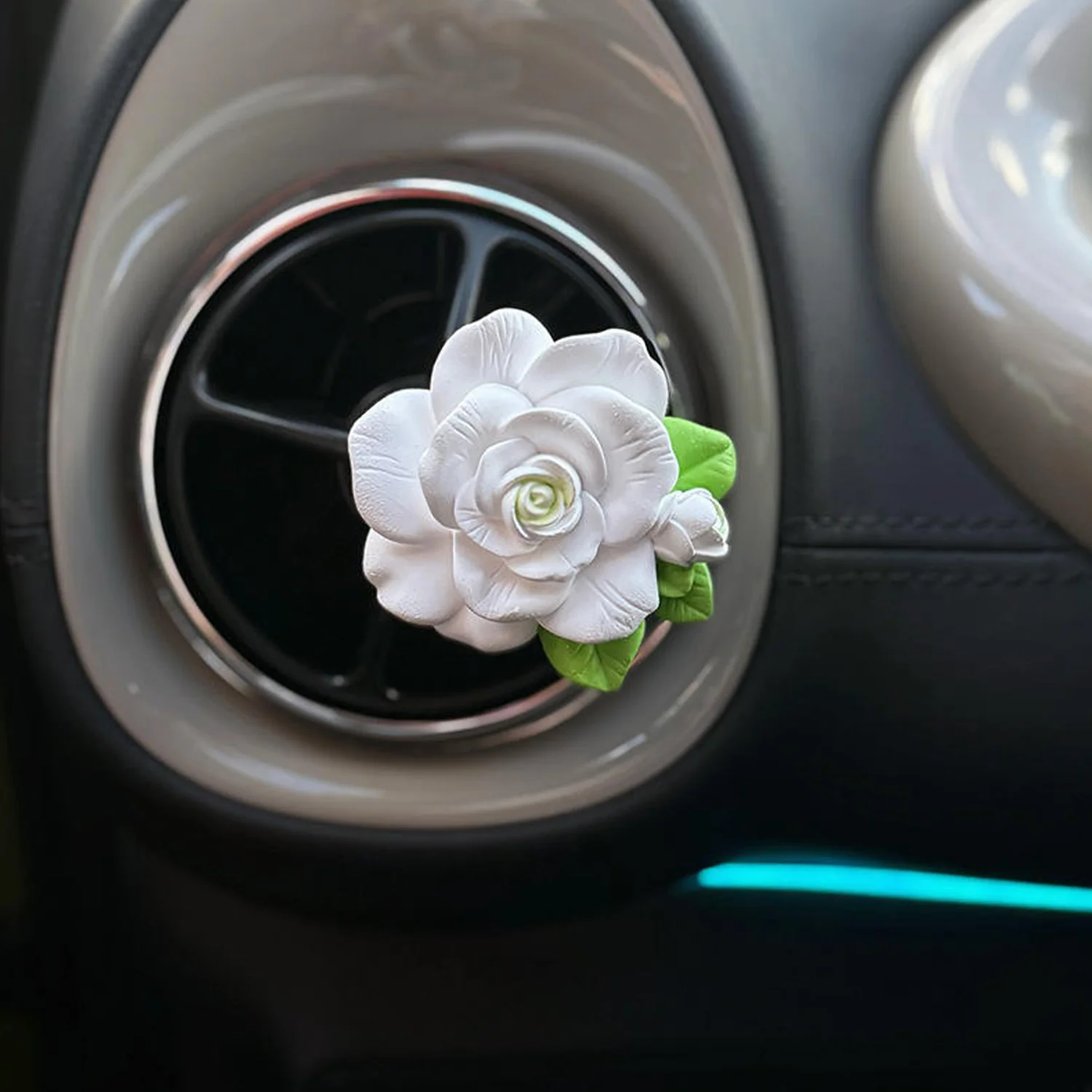 Rose Flower Car Air Freshener Clip for AC Vent with Perfume Bottle 10ML (1 Pc) - Image 7