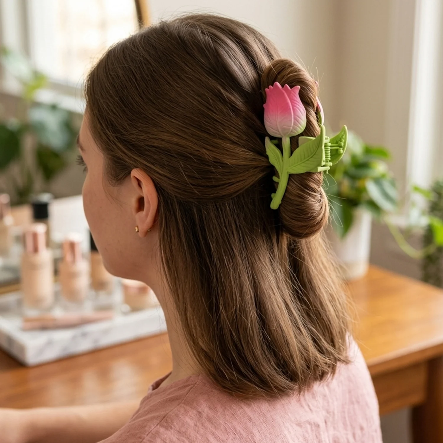 Elegant Rose Flower Design Hair Claw Clip (1 Pc) - Image 3