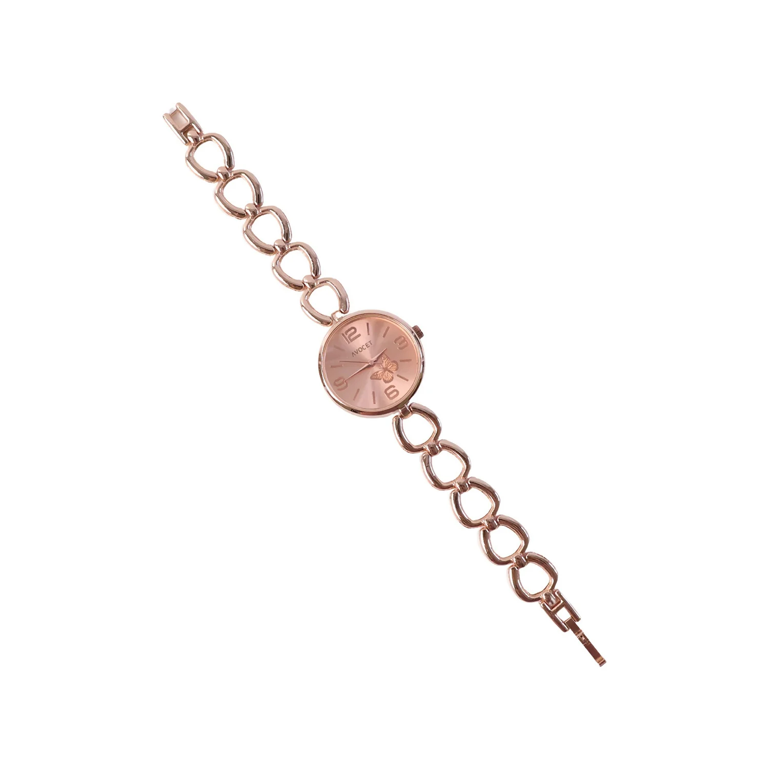 Elegant Rose Gold Chain Strap Women’s Wrist Watch with Butterfly Dial Design - Image 5