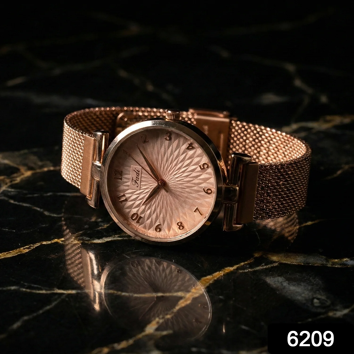 Elegant Rose Gold Finish Analog Wrist Watch (1 Pc) - Image 2