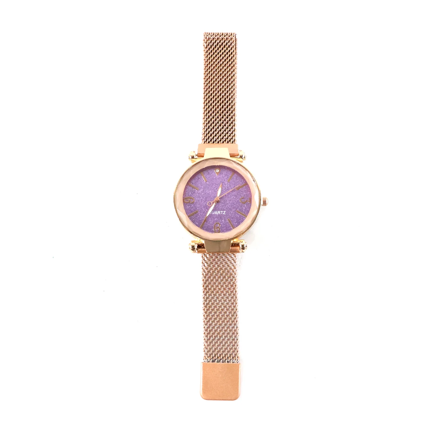 Elegant Rose Gold Mesh Strap Analog Wrist Watch for Women (1 Pc) - Image 5