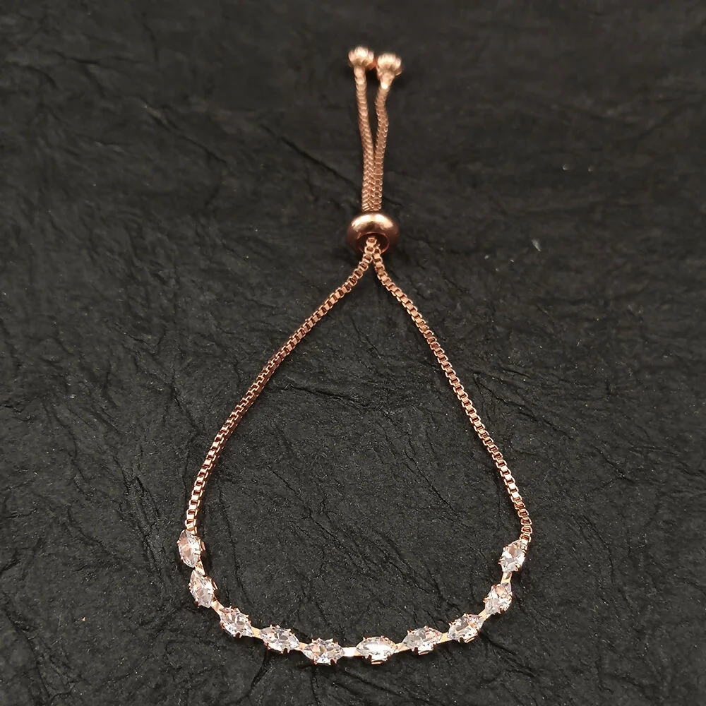 Elegant Rose Gold Plated American Diamond Bracelet for Women - Image 3