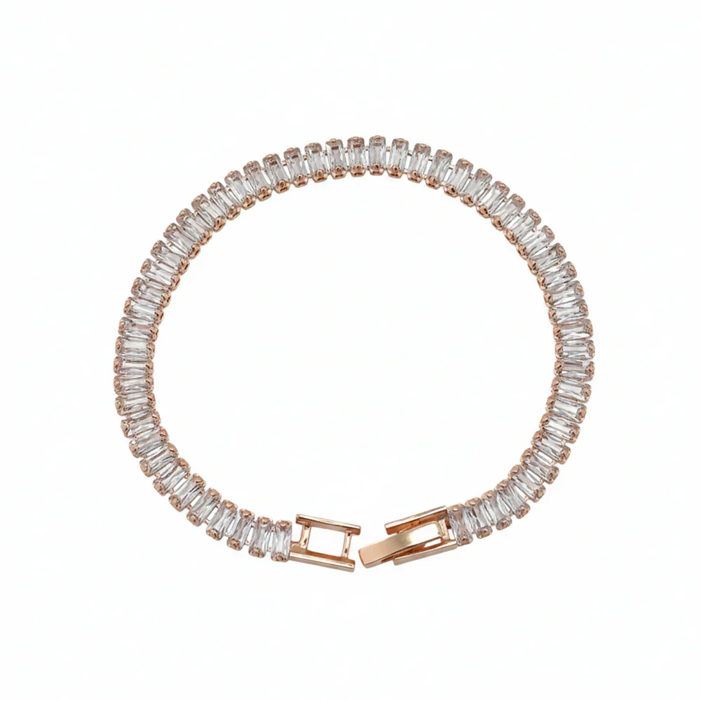 Elegant Rose Gold Plated American Diamond Bracelet for Women - Image 2