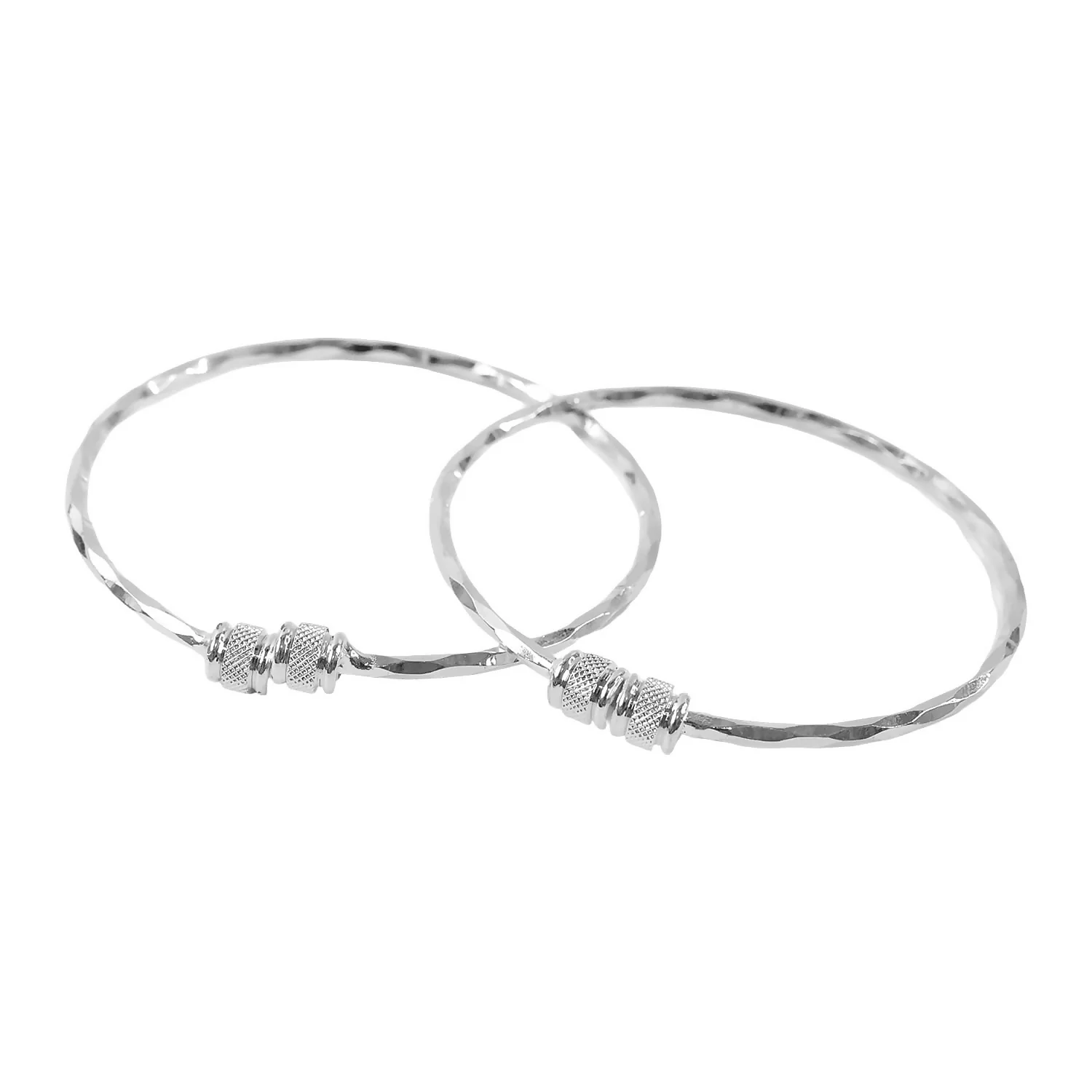 Elegant Rose Gold Stone Studded Designer Kada Bracelet for Women (2 Pc) - Image 5