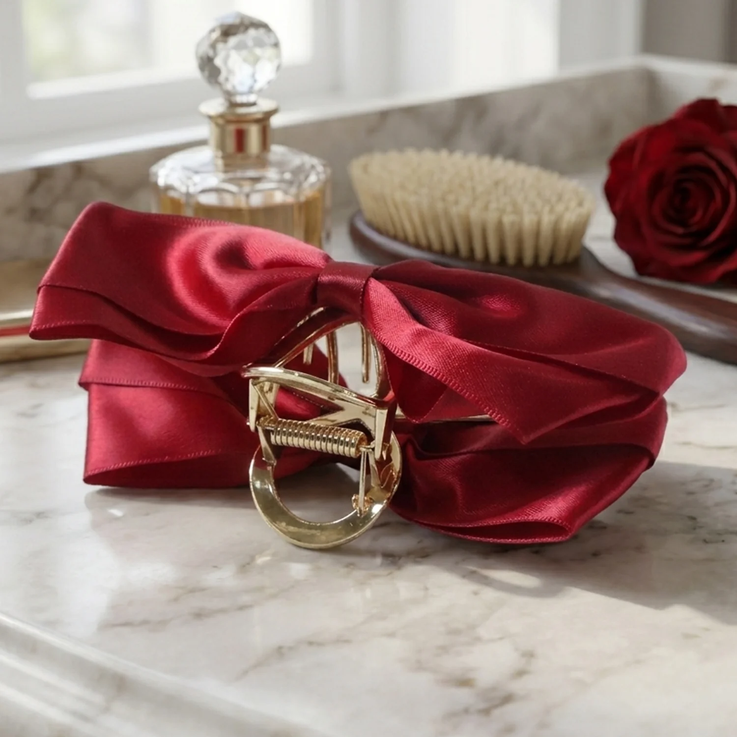 Elegant Satin Bow Hair Claw Clip for Women (1 Pc) - Image 5