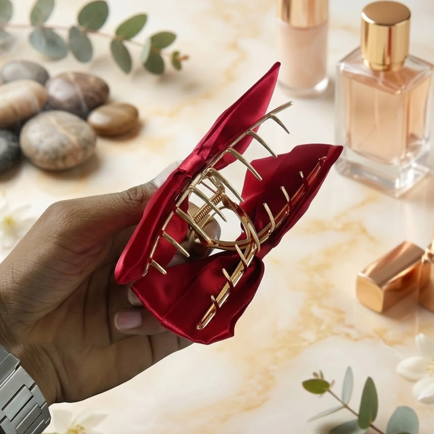 Elegant Satin Bow Hair Claw Clip for Women (1 Pc) - Image 7