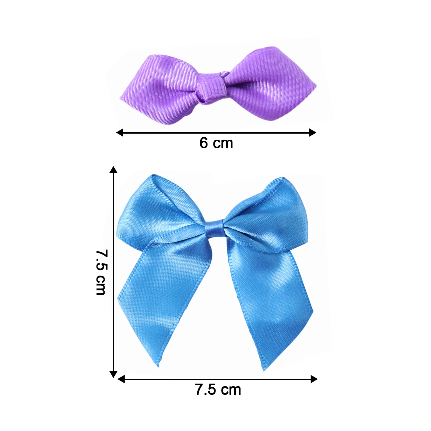 Elegant Satin Ribbon Bow Hair Clips Set (3 Pc) - Image 6