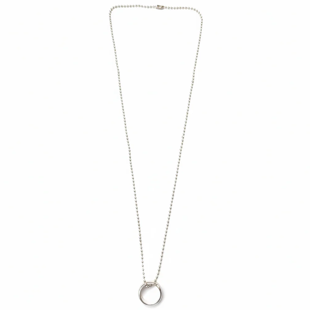Elegant Small Silver Round Shape Pendant Necklace for Men - Image 4