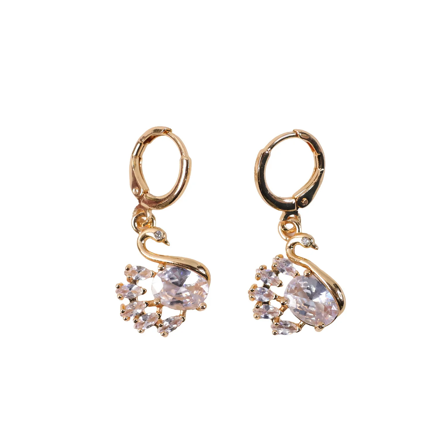 Elegant Swan Design Stone Drop Earrings for Women & Girl - Image 5