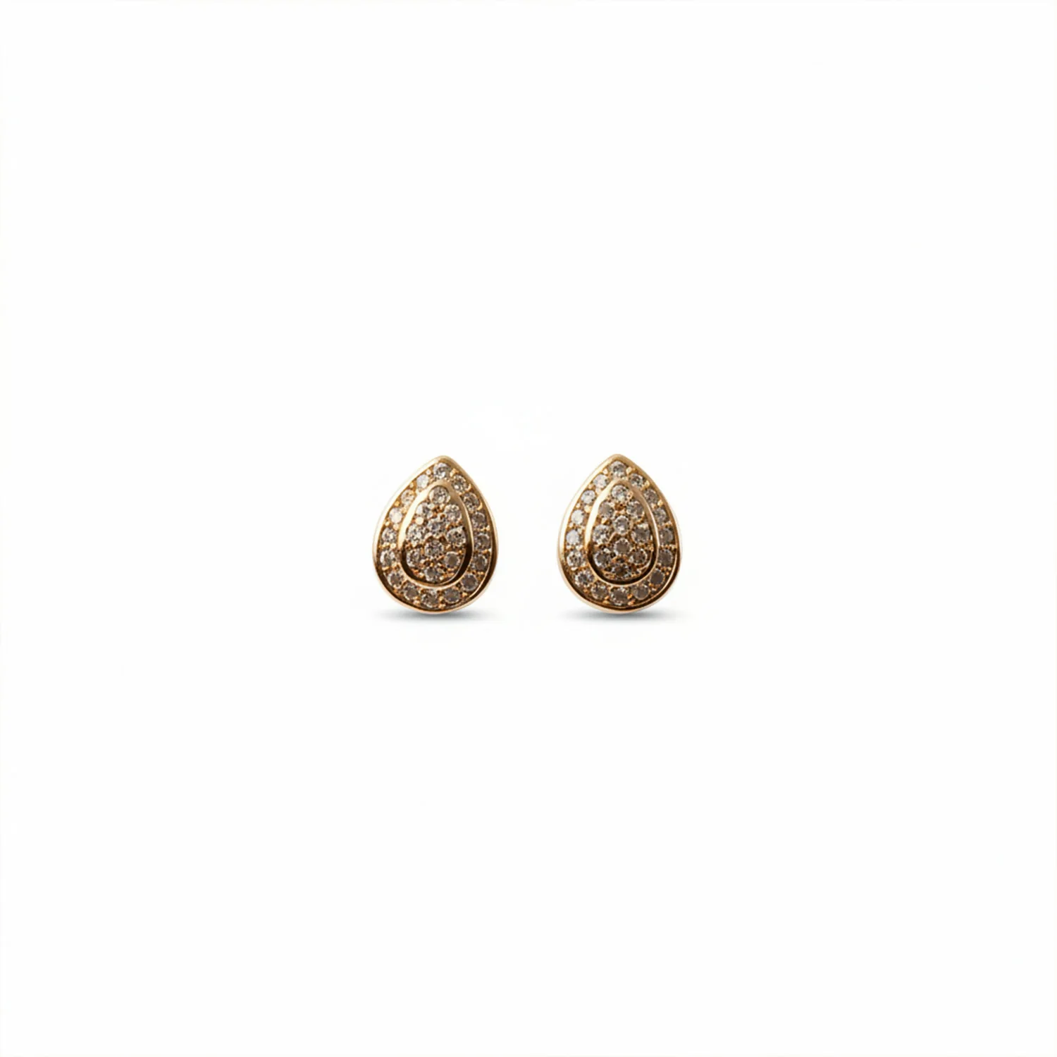 Elegant Teardrop Diamond Stud Earrings in Gold Finish - Image 5