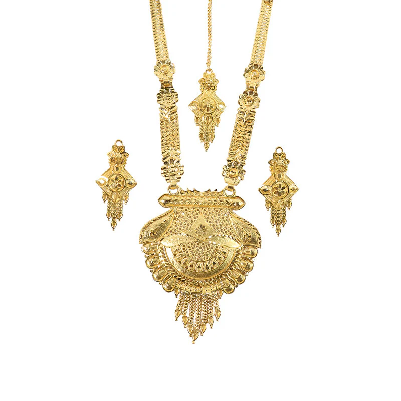 Elegant Traditional Gold-Plated Long Necklace Set for Bridal & Festive Wear - Image 5
