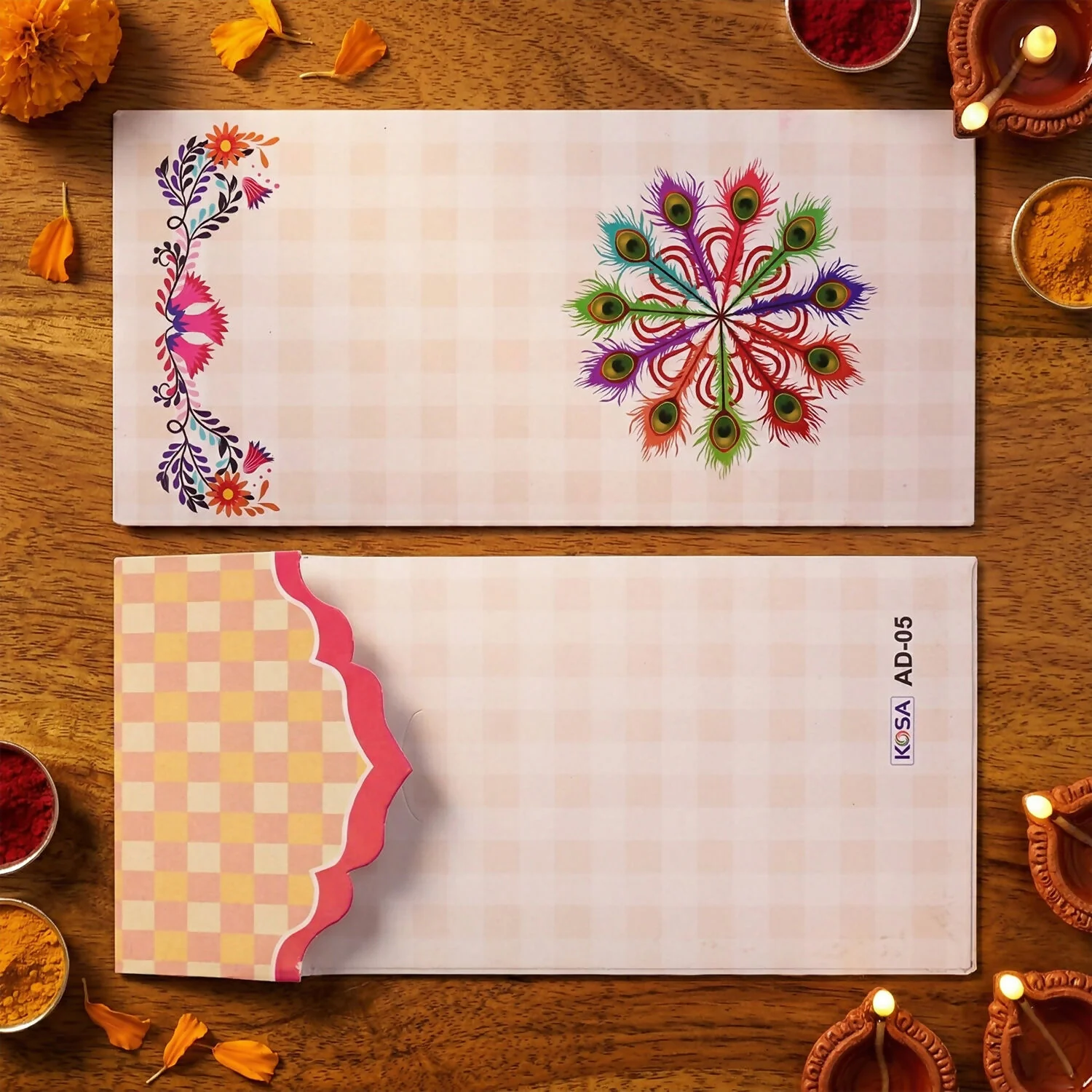 Elegant Wedding Money Envelope Gift Cover with Floral Design Pack of 10 - Image 5