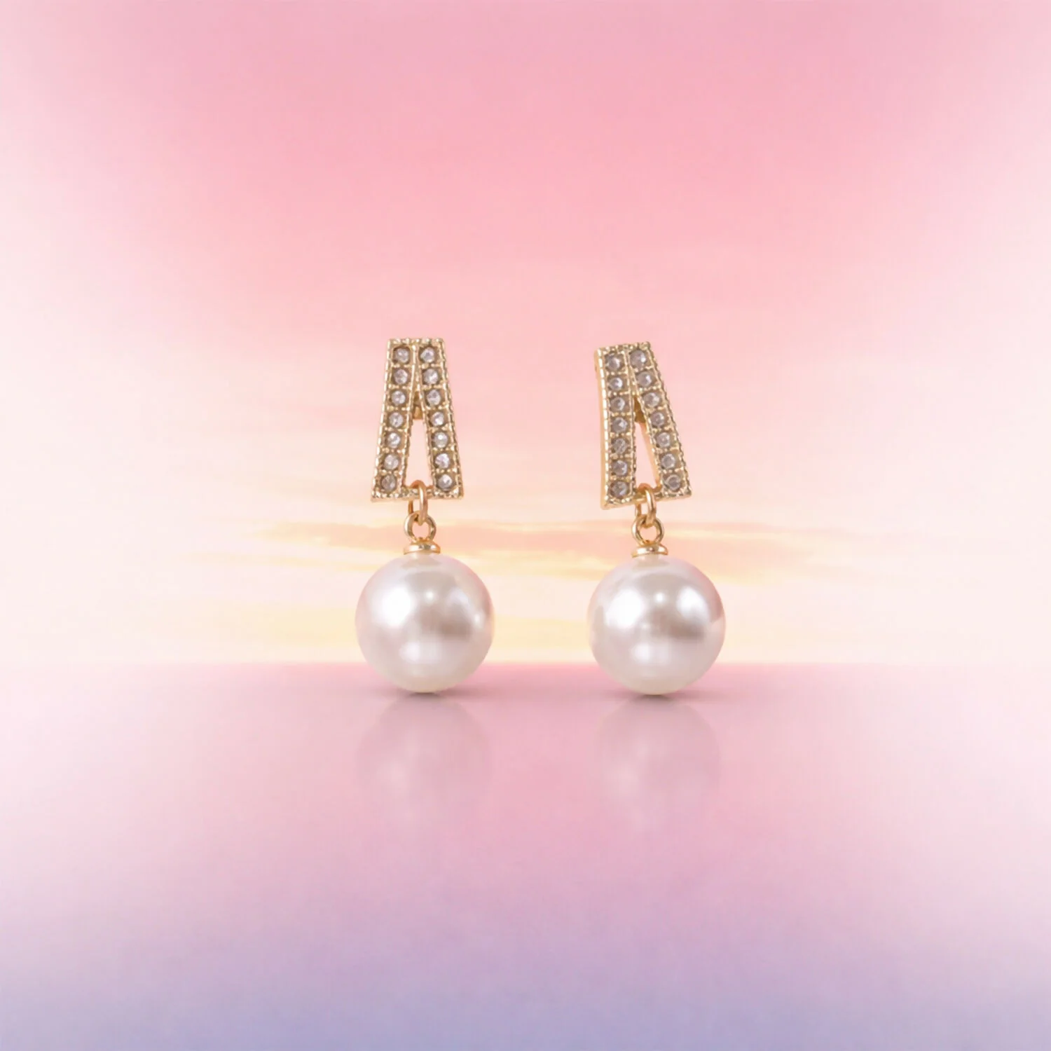 Elegant White Pearl Drop Earrings for Women & Girls – Gold Plated Crystal Designer Dangle Earrings - Image 3