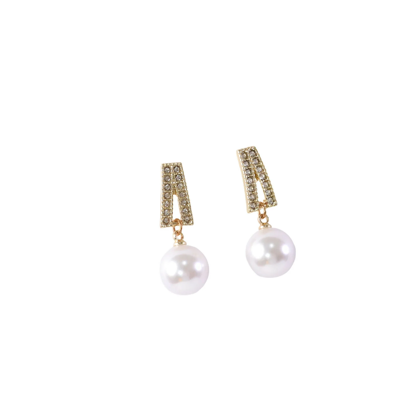 Elegant White Pearl Drop Earrings for Women & Girls – Gold Plated Crystal Designer Dangle Earrings - Image 5