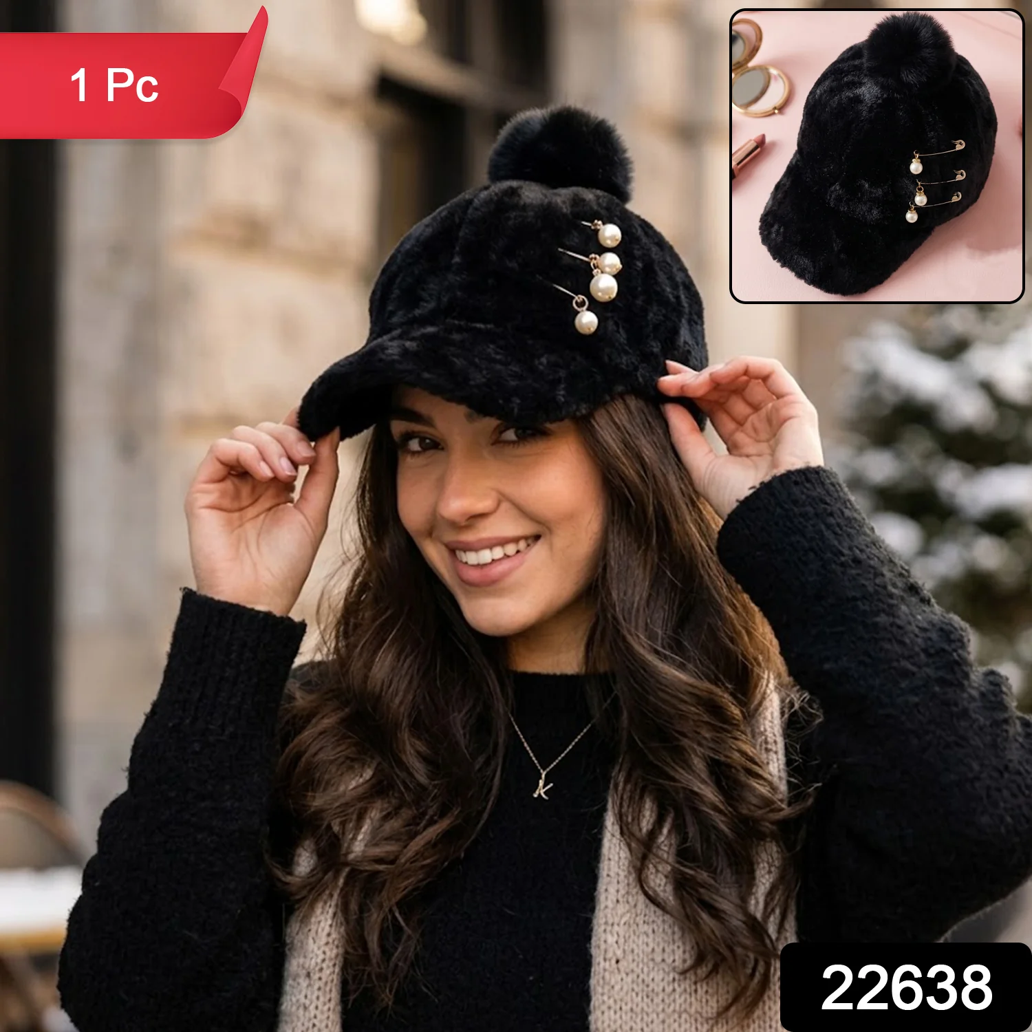 Elegant Winter Fur Cap for Women (1 Pc) - Image 2