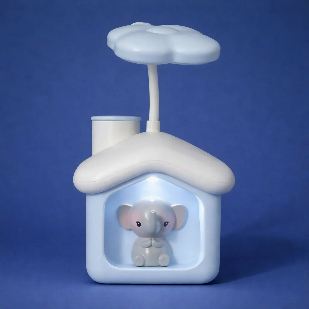 Elephant House LED Desk Lamp with Piggy Bank Coin Saver - Image 2