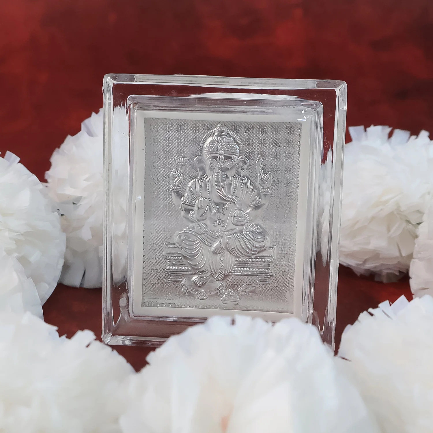 Embossed Silver-Plated Lord Ganesha Photo Frame  (1 Pc) - Image 4