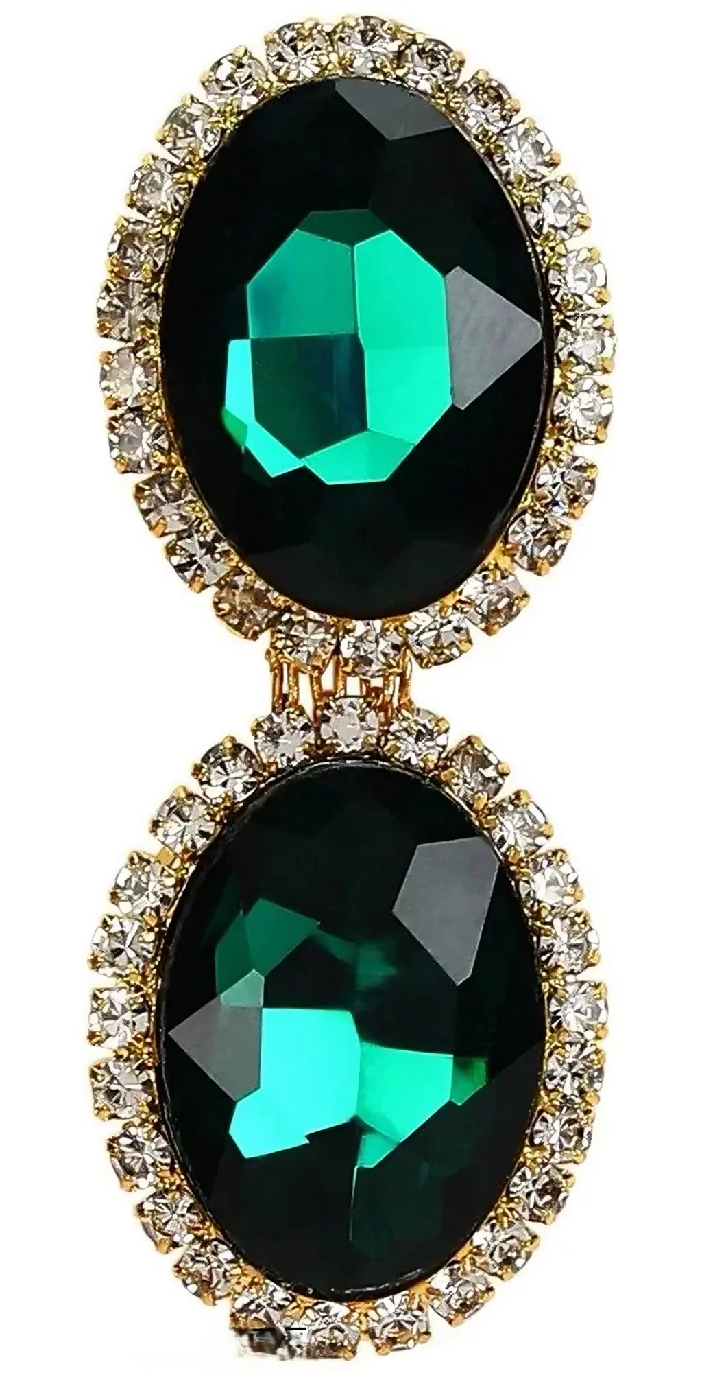 Emerald Green Crystal Statement Jewelry Set – Necklace, Earrings, Bracelet & Ring - Image 3