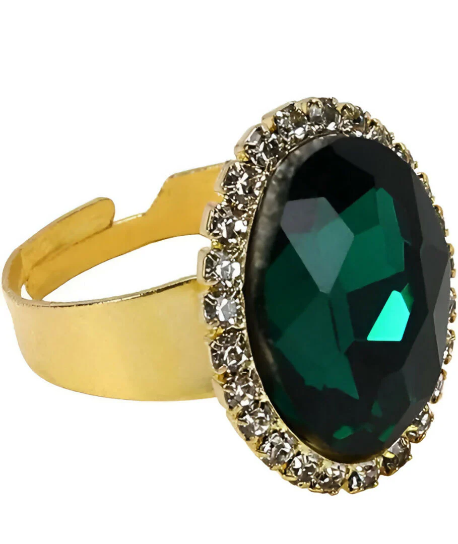 Emerald Green Crystal Statement Jewelry Set – Necklace, Earrings, Bracelet & Ring - Image 4