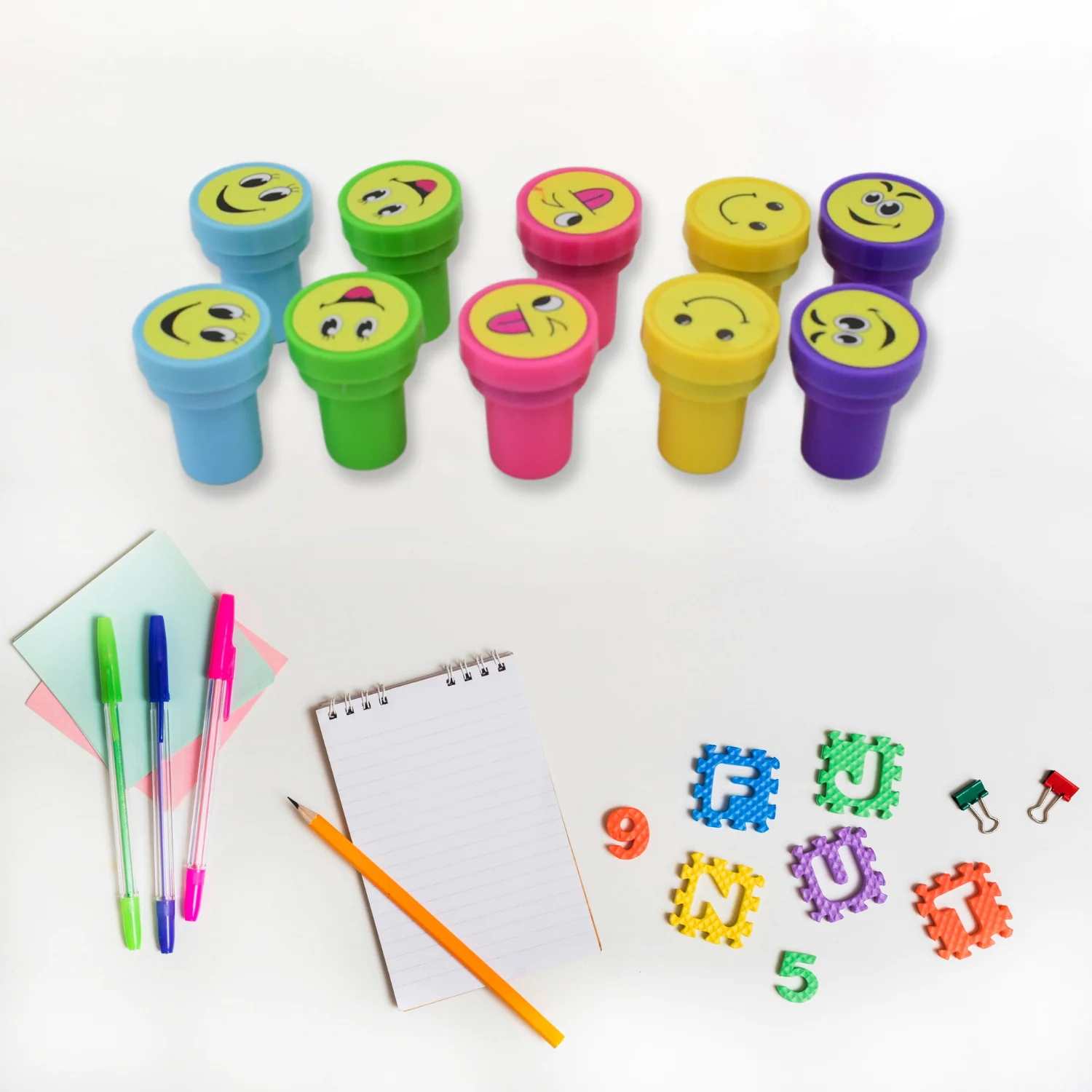 Emoticon Stamps 10 pieces in Round Shape Stamp (Multicolor / 10 Pc) - Image 6