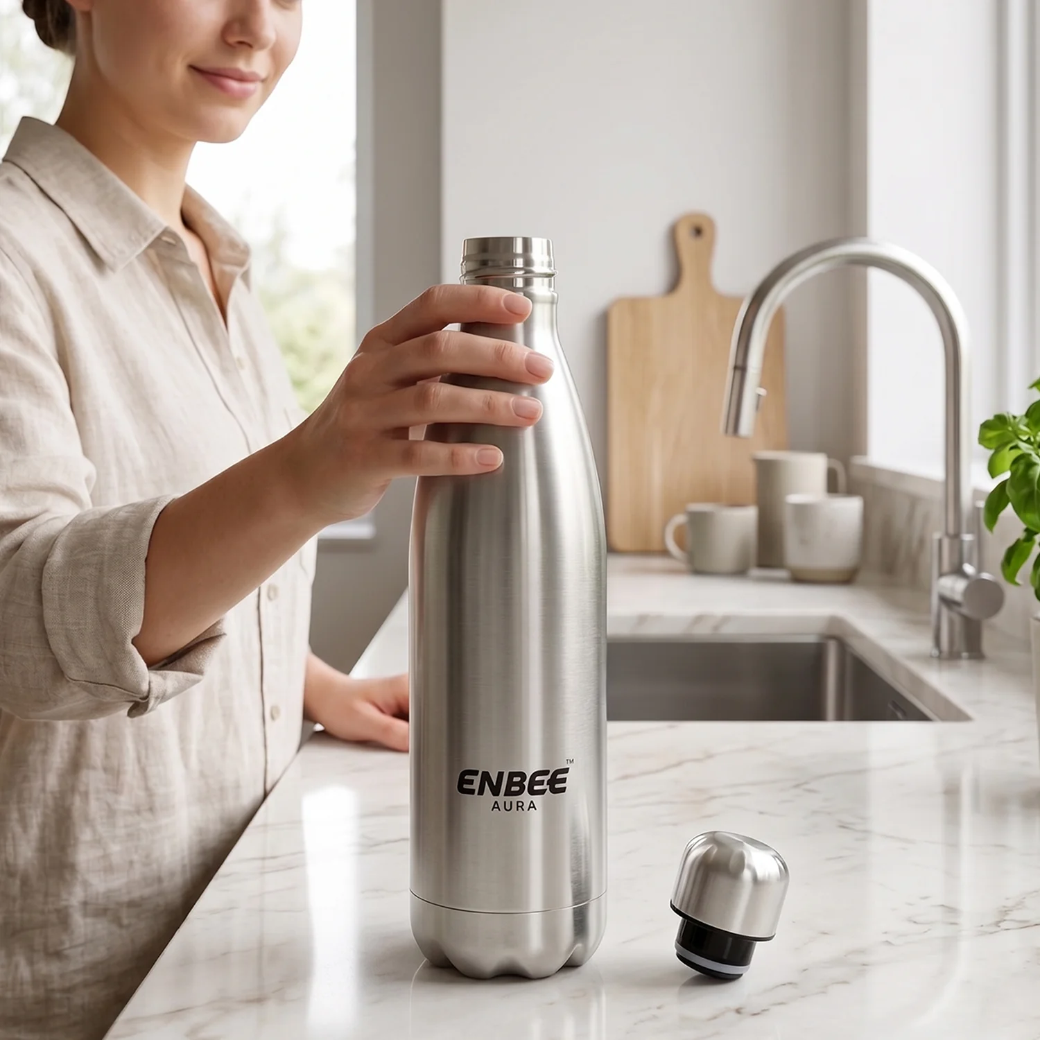ENBEE Aura Stainless Steel Insulated Water Bottle (1 Pc, 1000 ML) - Image 5